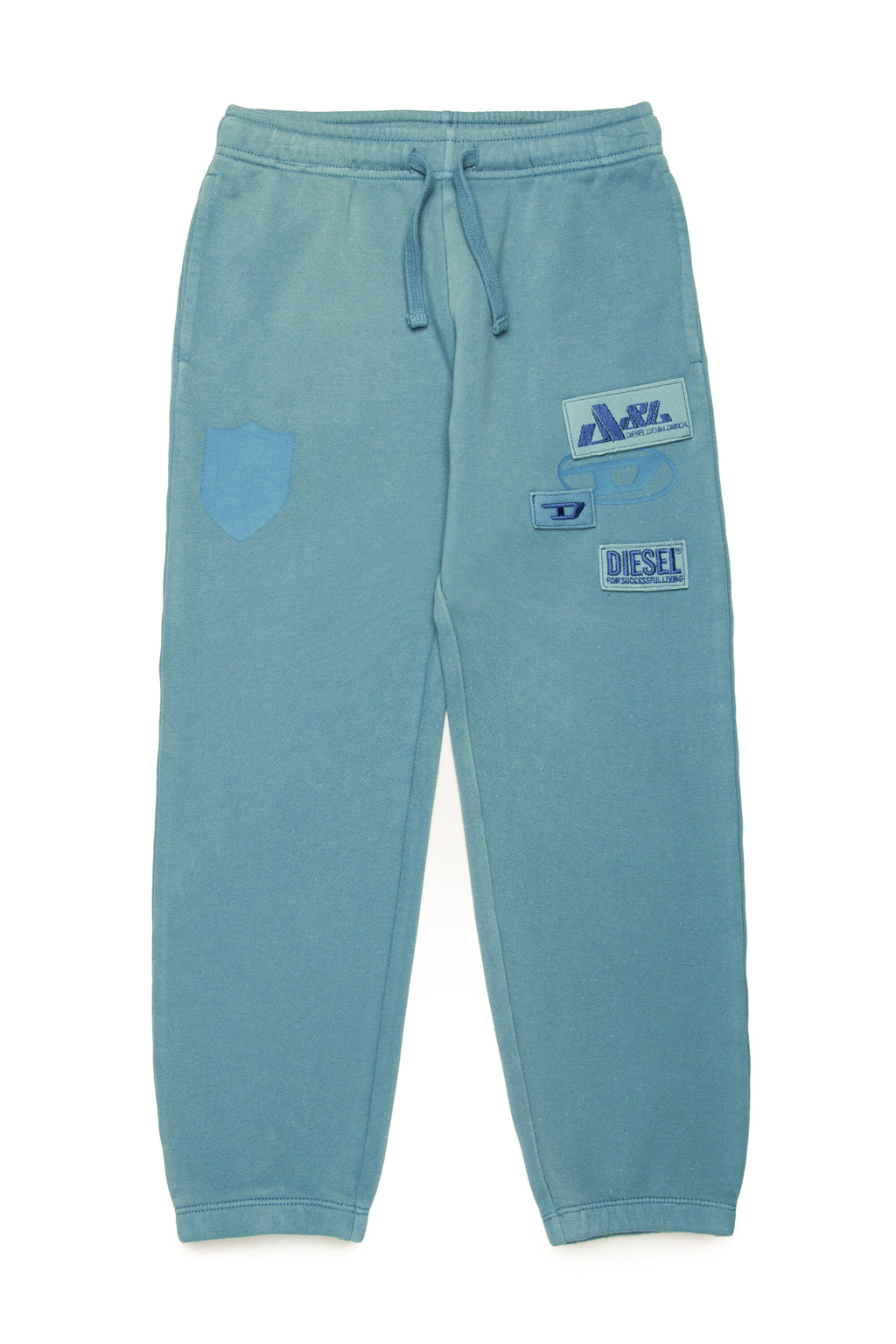 Fleece jogger trousers with sun bleached effect