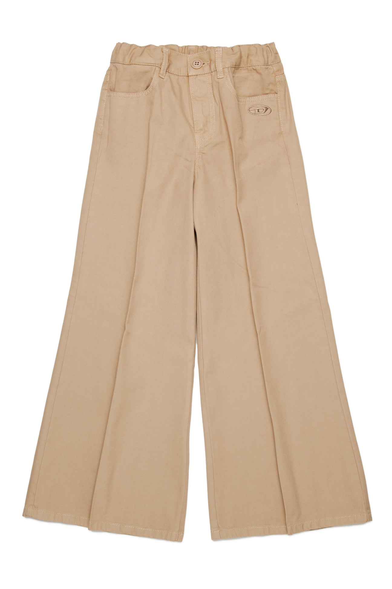 Pantaloni wide in gabardina con logo oval D 