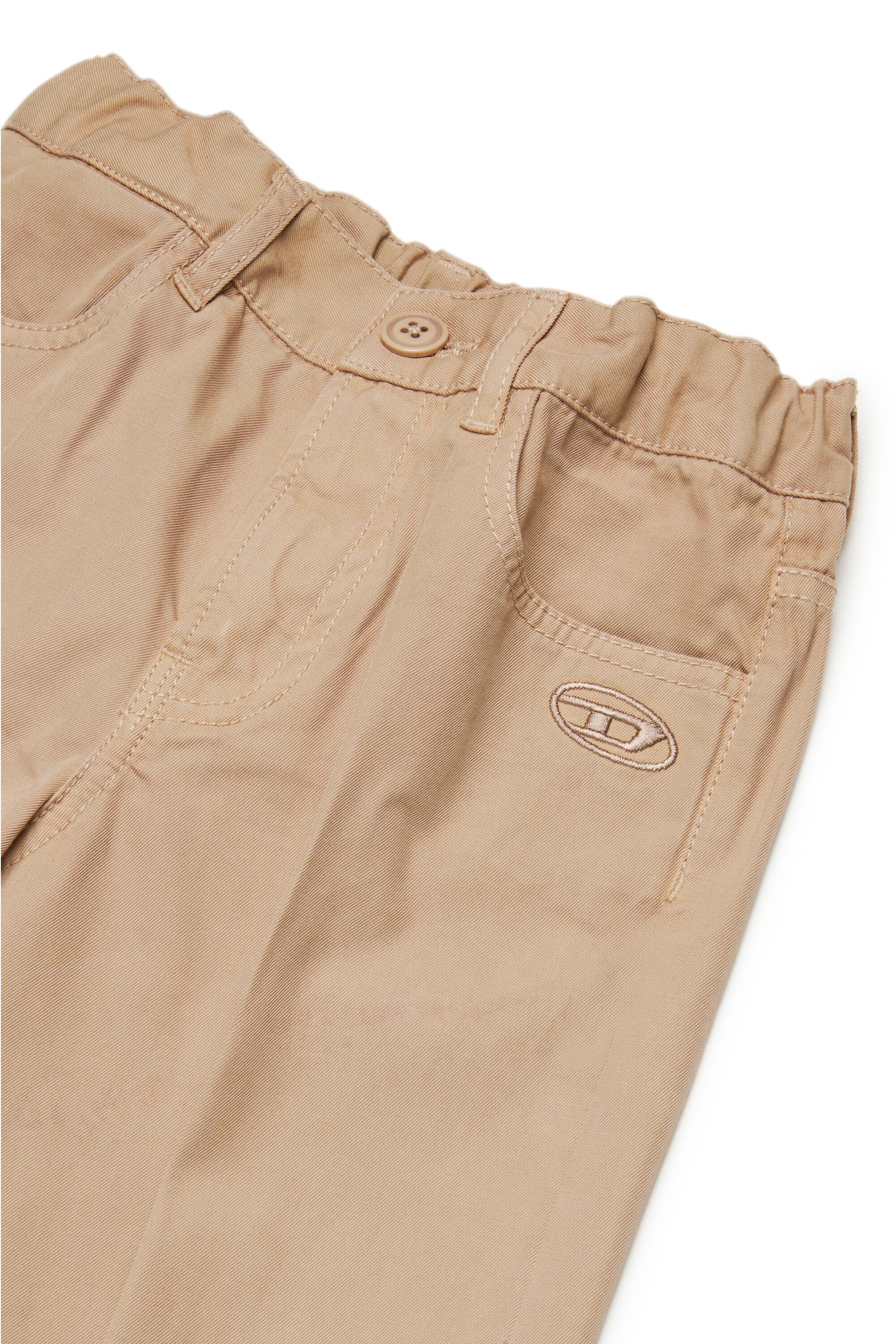 Pantaloni wide in gabardina con logo oval D