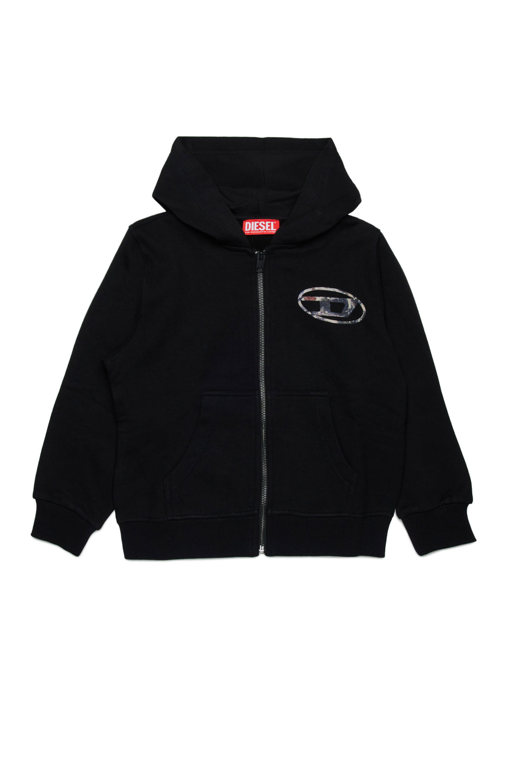 Hooded sweatshirt with oval D Planet Camou logo