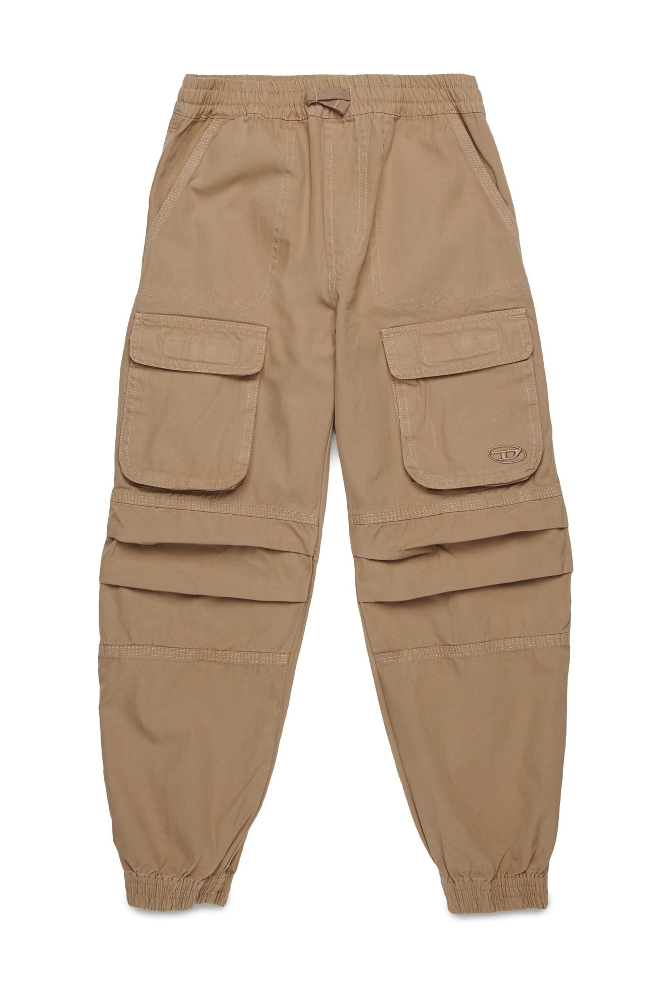 Pantalón cargo de tejido gabardina con logo oval D 