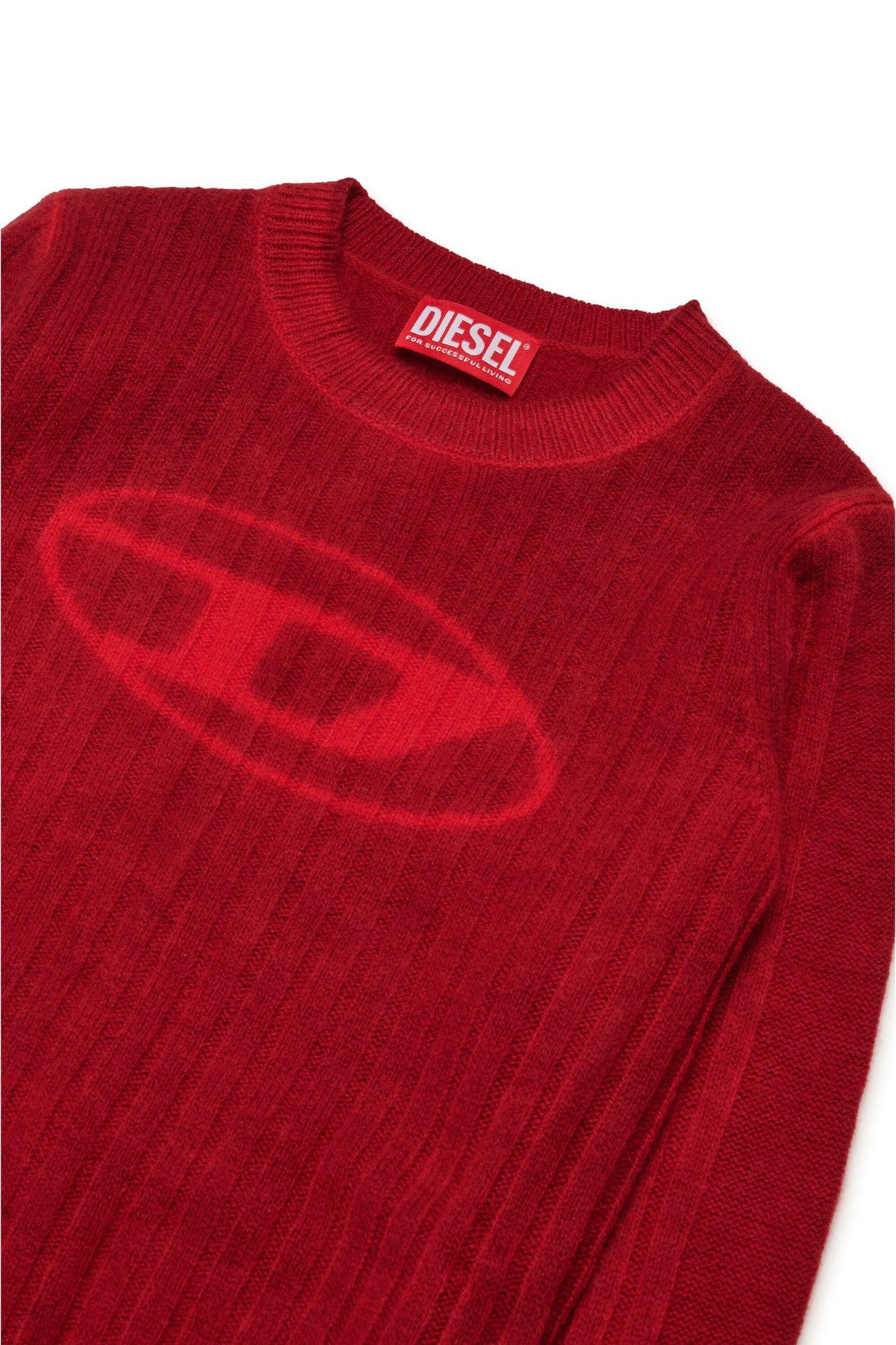 Ribbed wool blend pullover with oval D logo Ribbed wool blend pullover with oval D logo