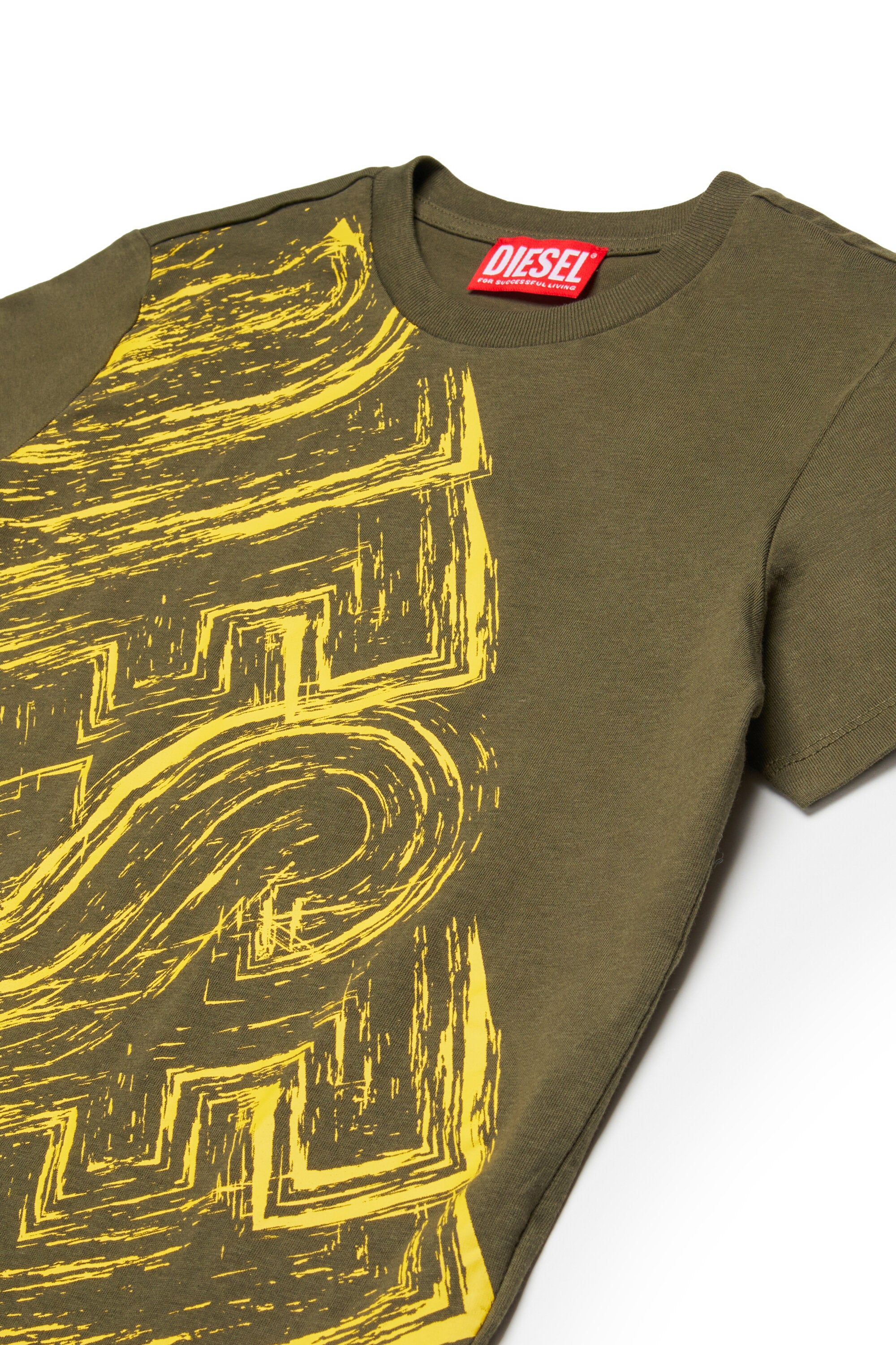 Camiseta de punto con logo desteñido