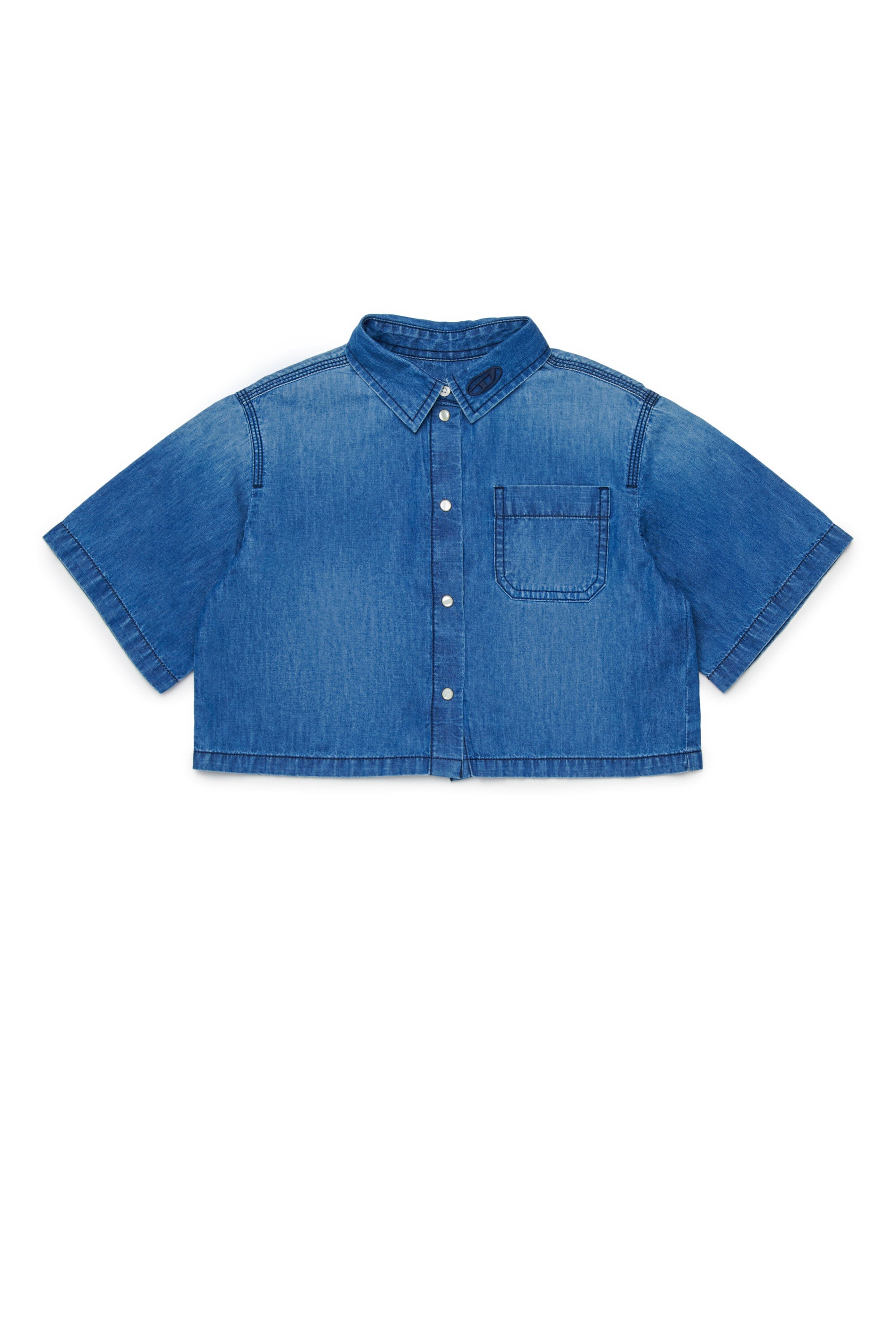 Camicia denim a maniche corte