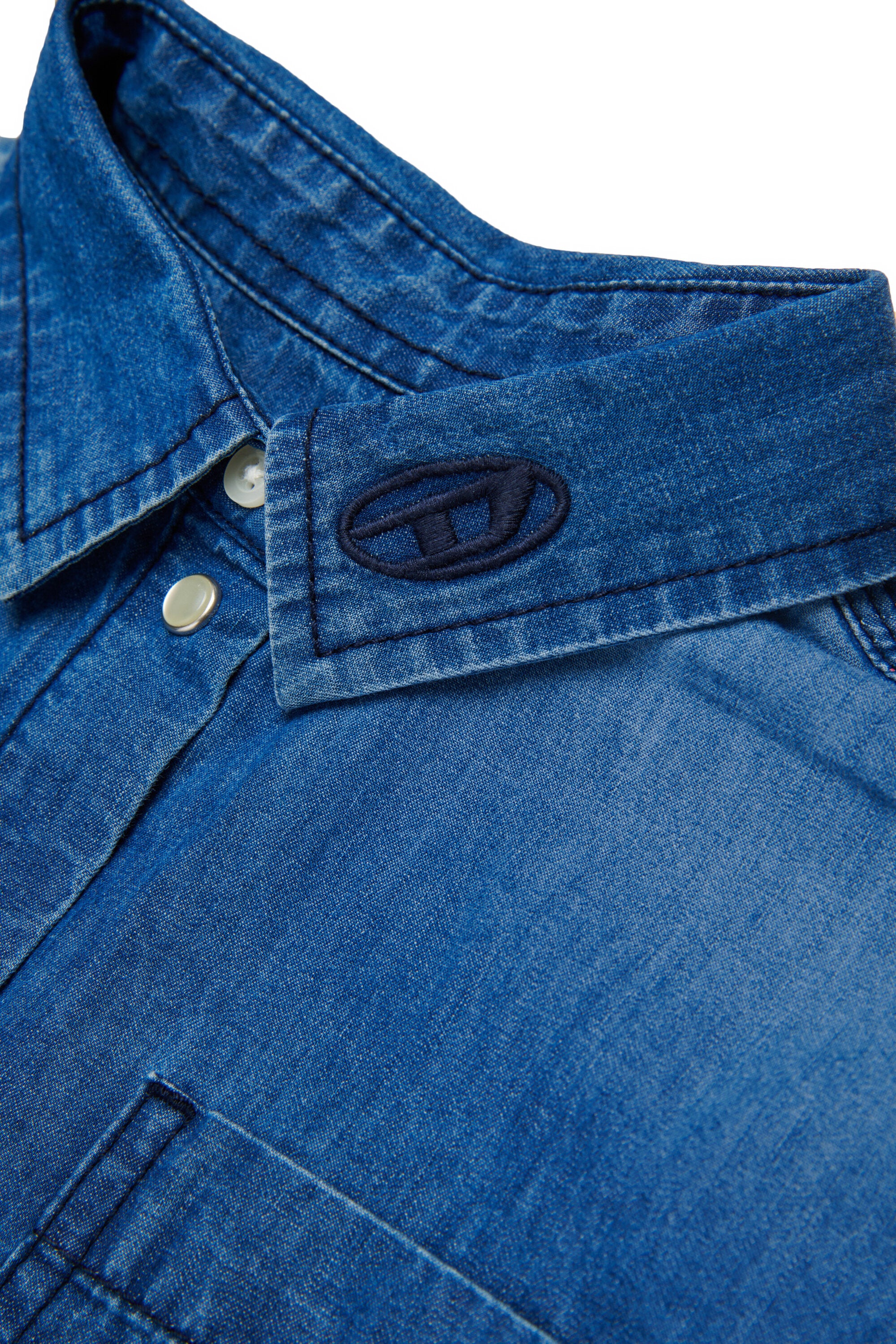 Camicia denim a maniche corte