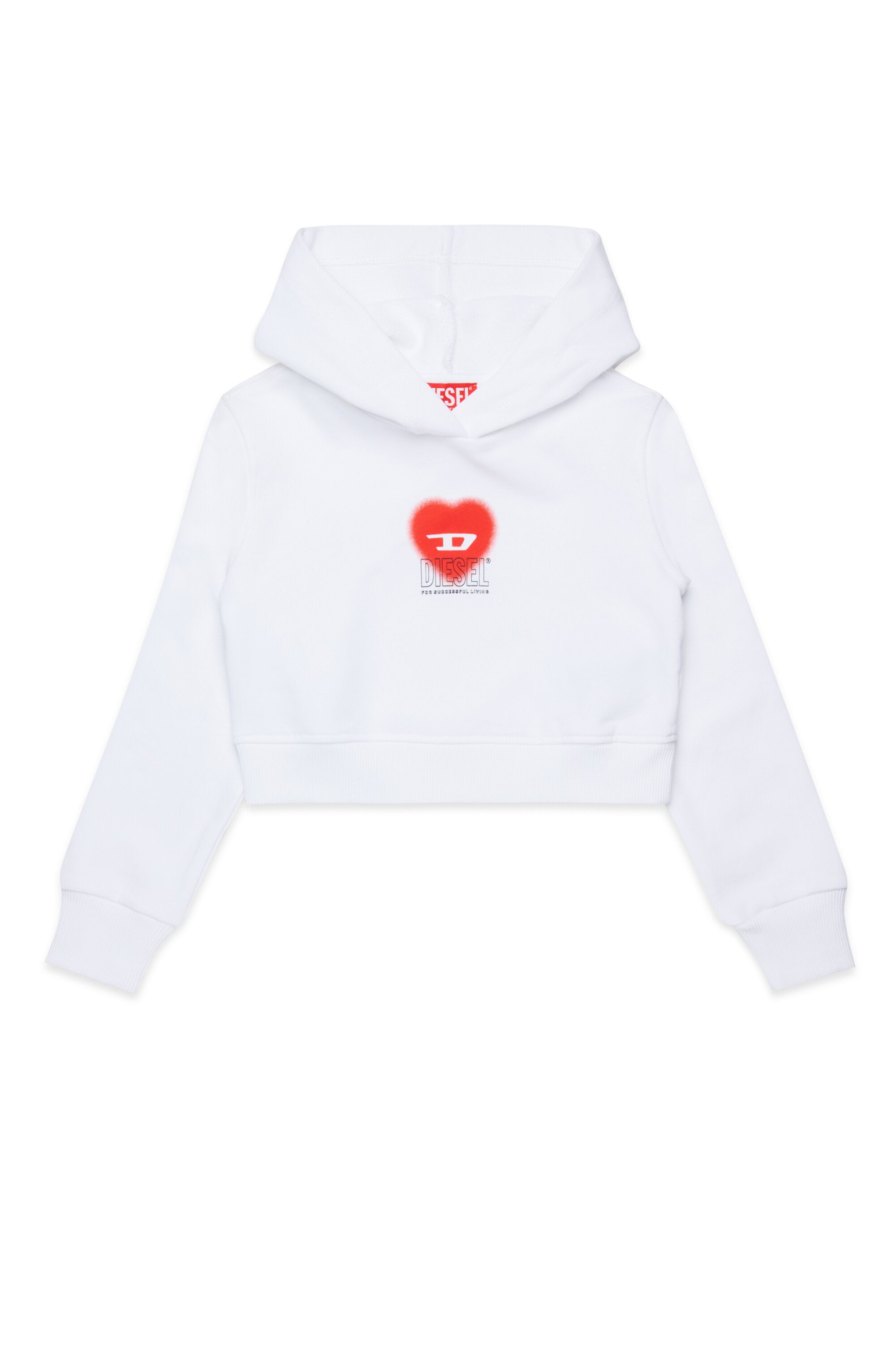 Sudadera corta con gráfico de corazón