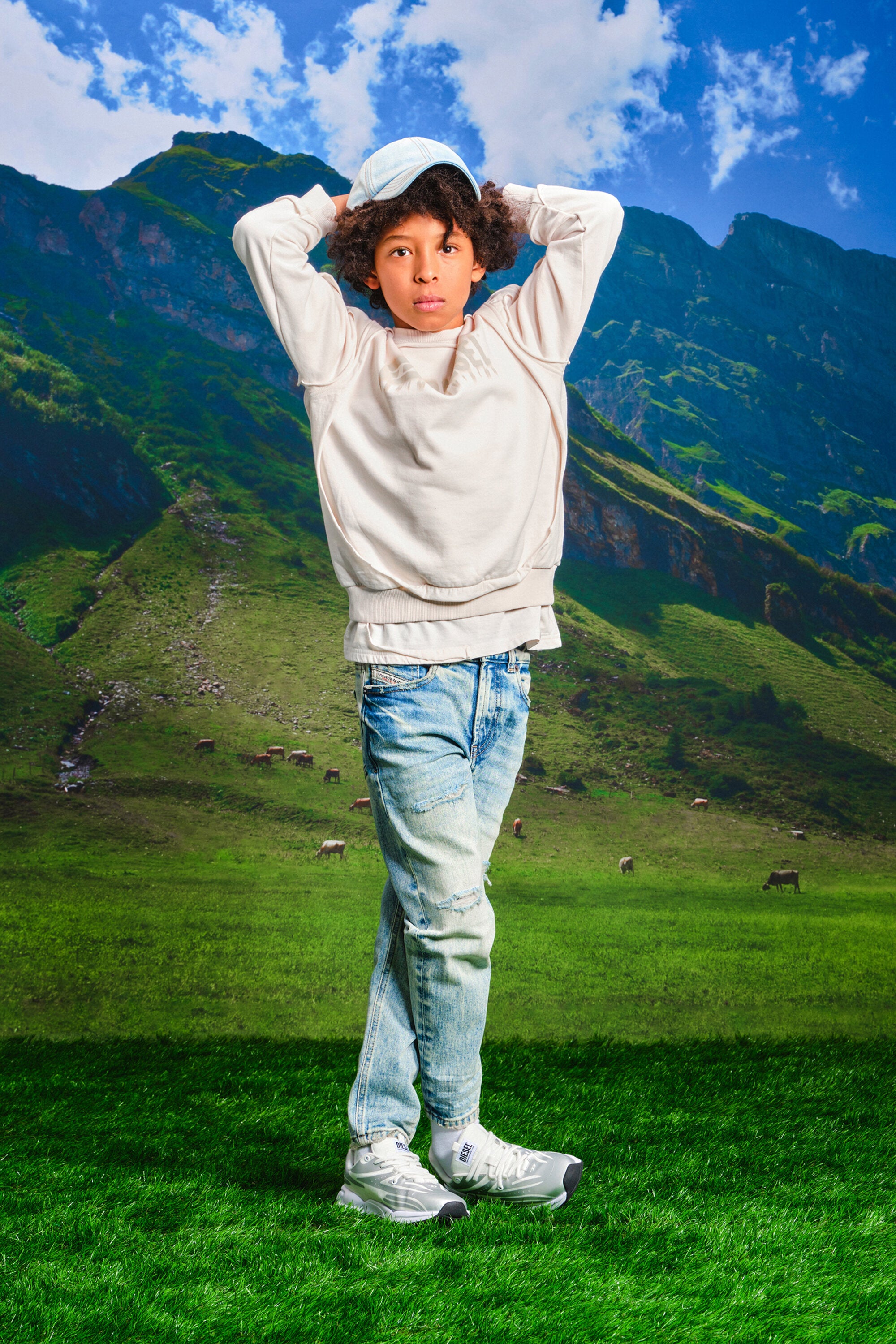 Felpa double layer effetto destroyed