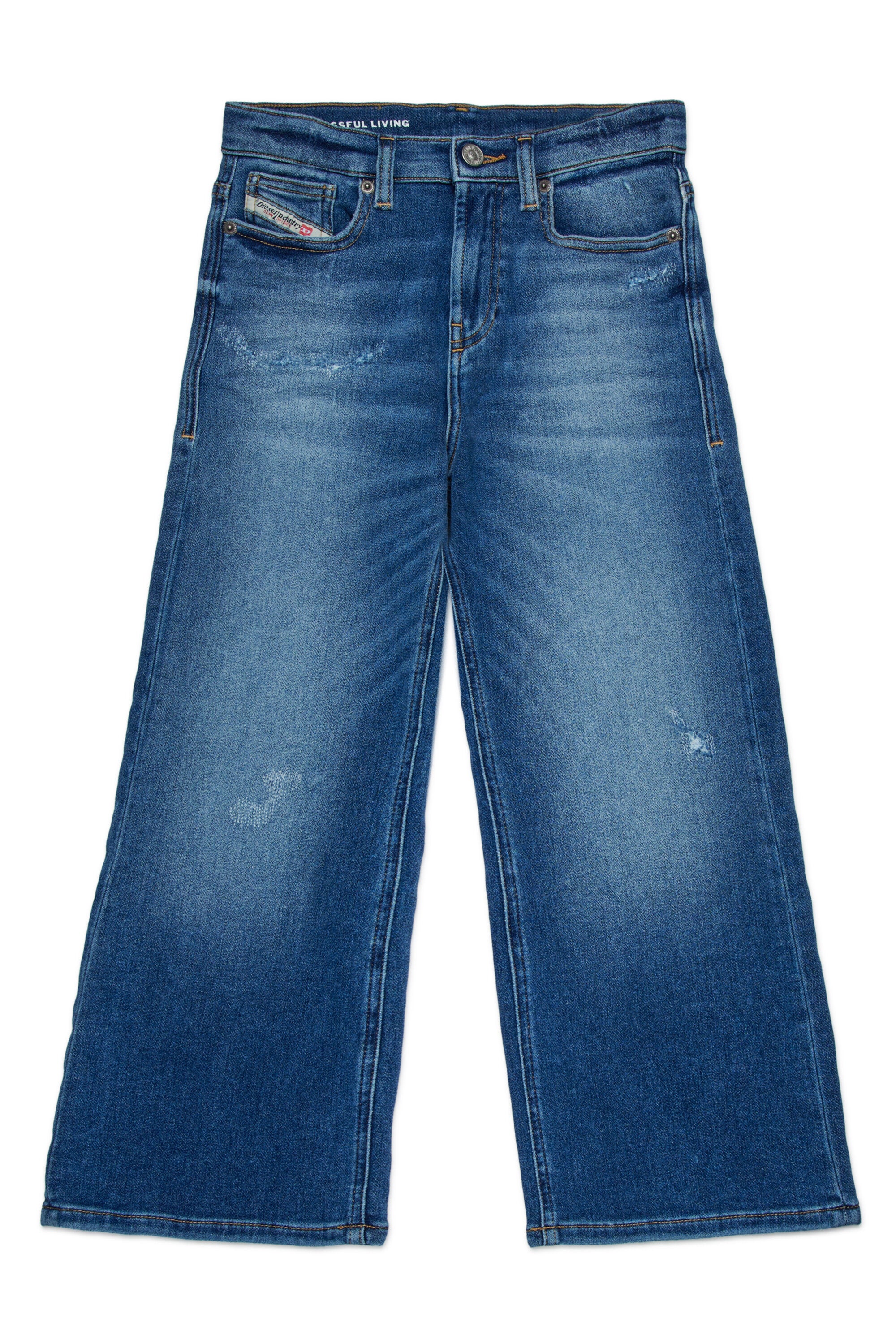 JoggJeans® relaxed blu medio con abrasioni - D-Argjx