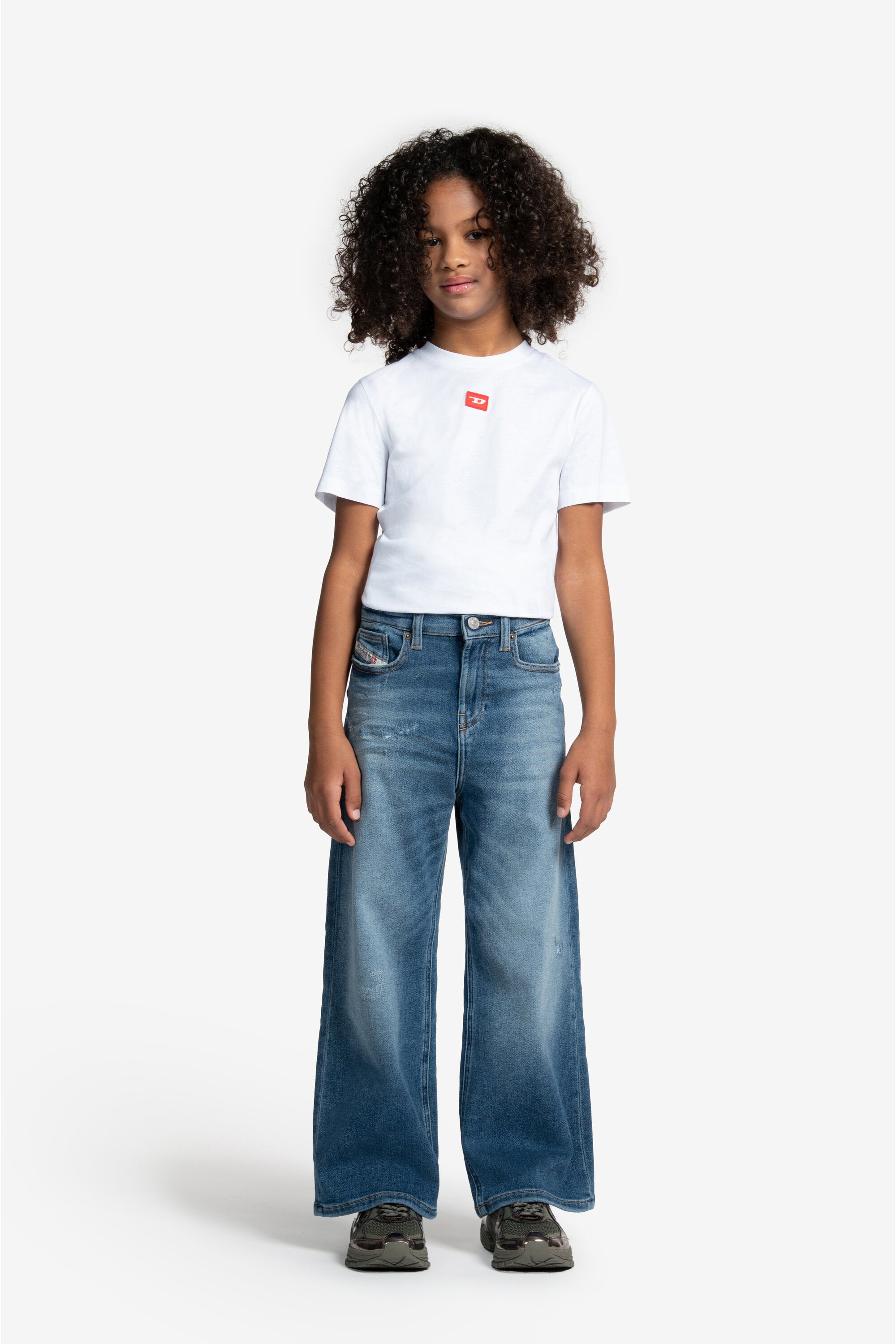 JoggJeans® relaxed blu medio con abrasioni - D-Argjx