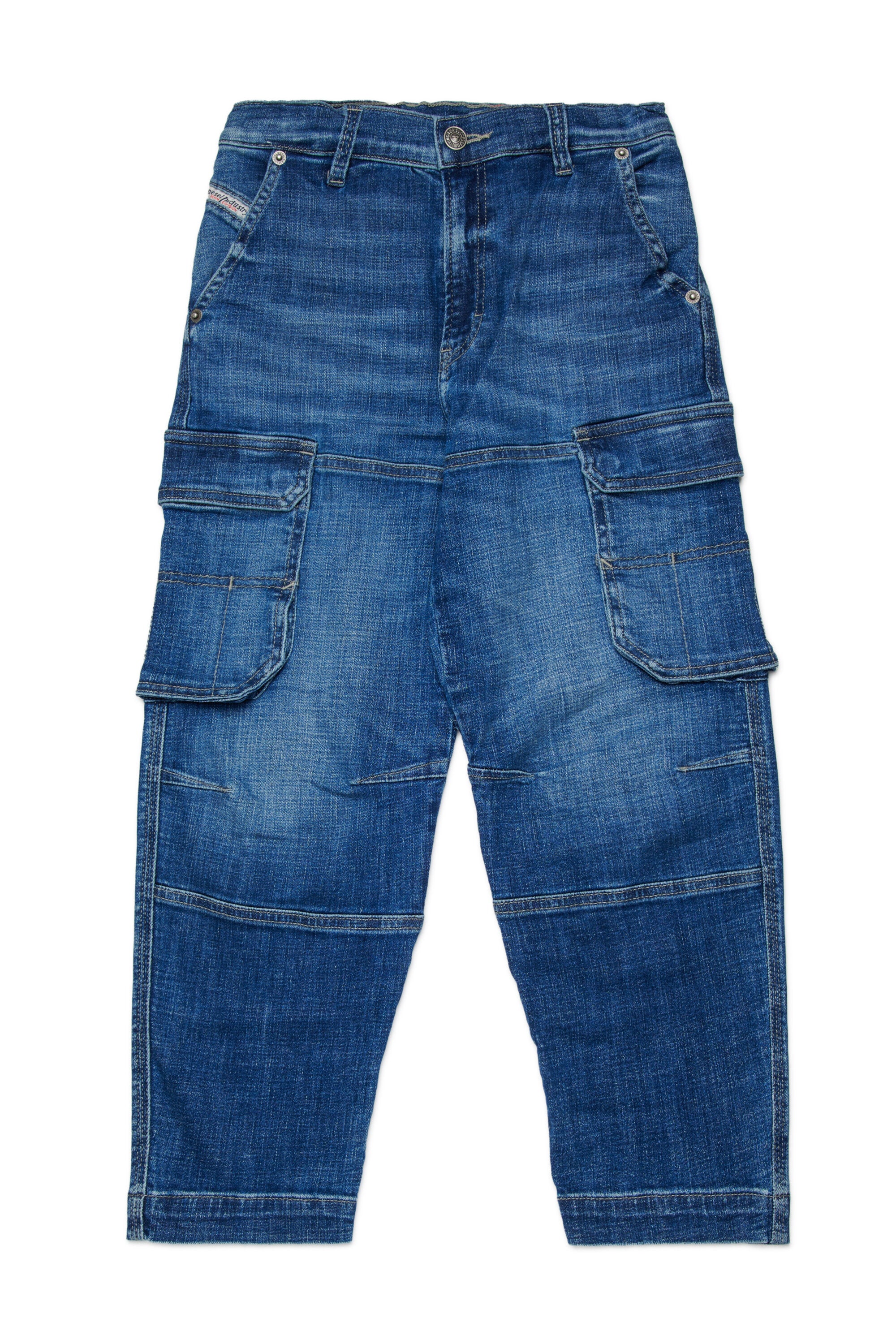 Jeans cargo relaxed fit lavaggio blu medio - D-Dave