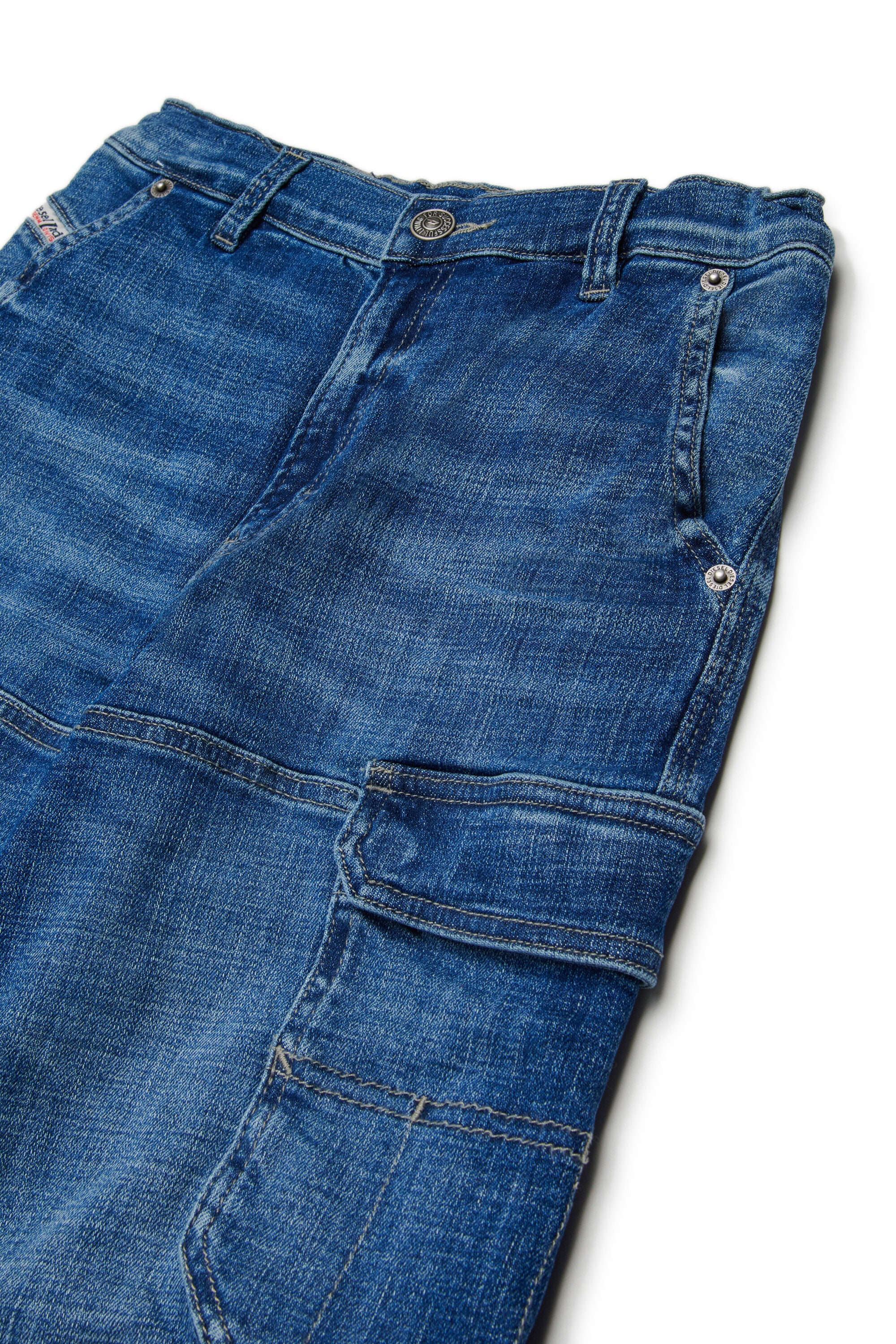 Jeans cargo relaxed fit lavado azul medio - D-Dave