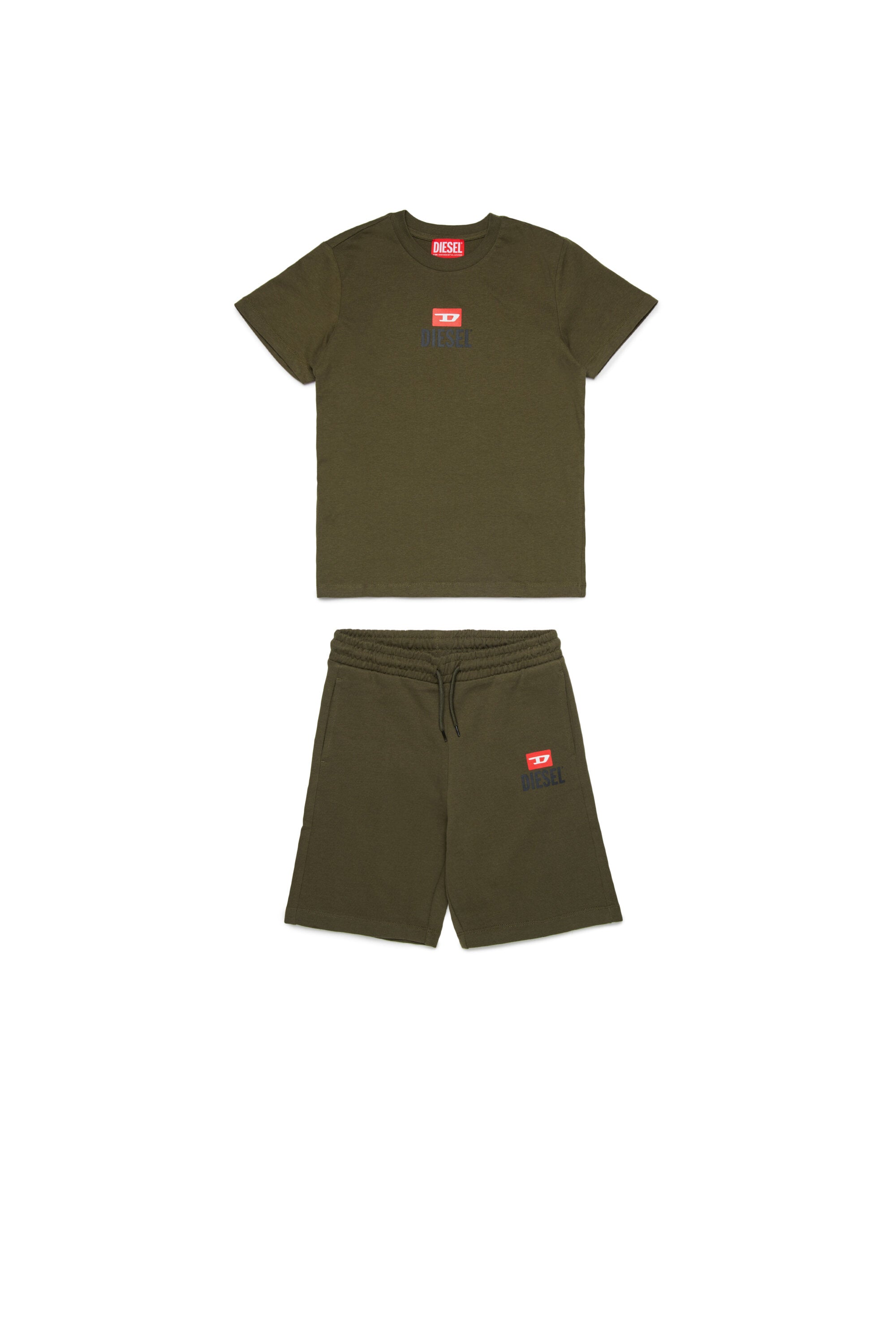 Jersey t-shirt and bermuda shorts set with logo D Diesel
