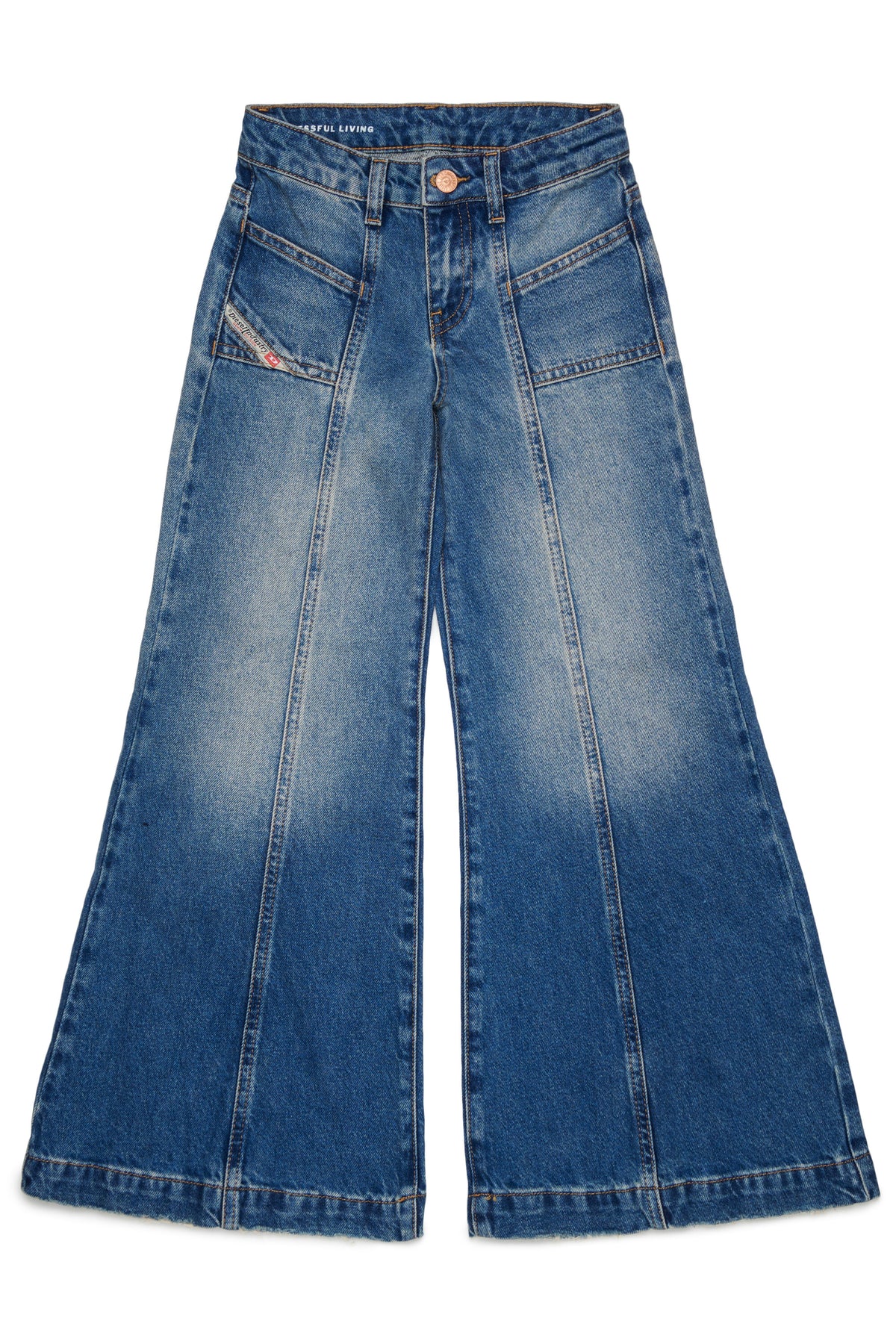 Jeans corte acampanado lavado azul medio - D-Pam