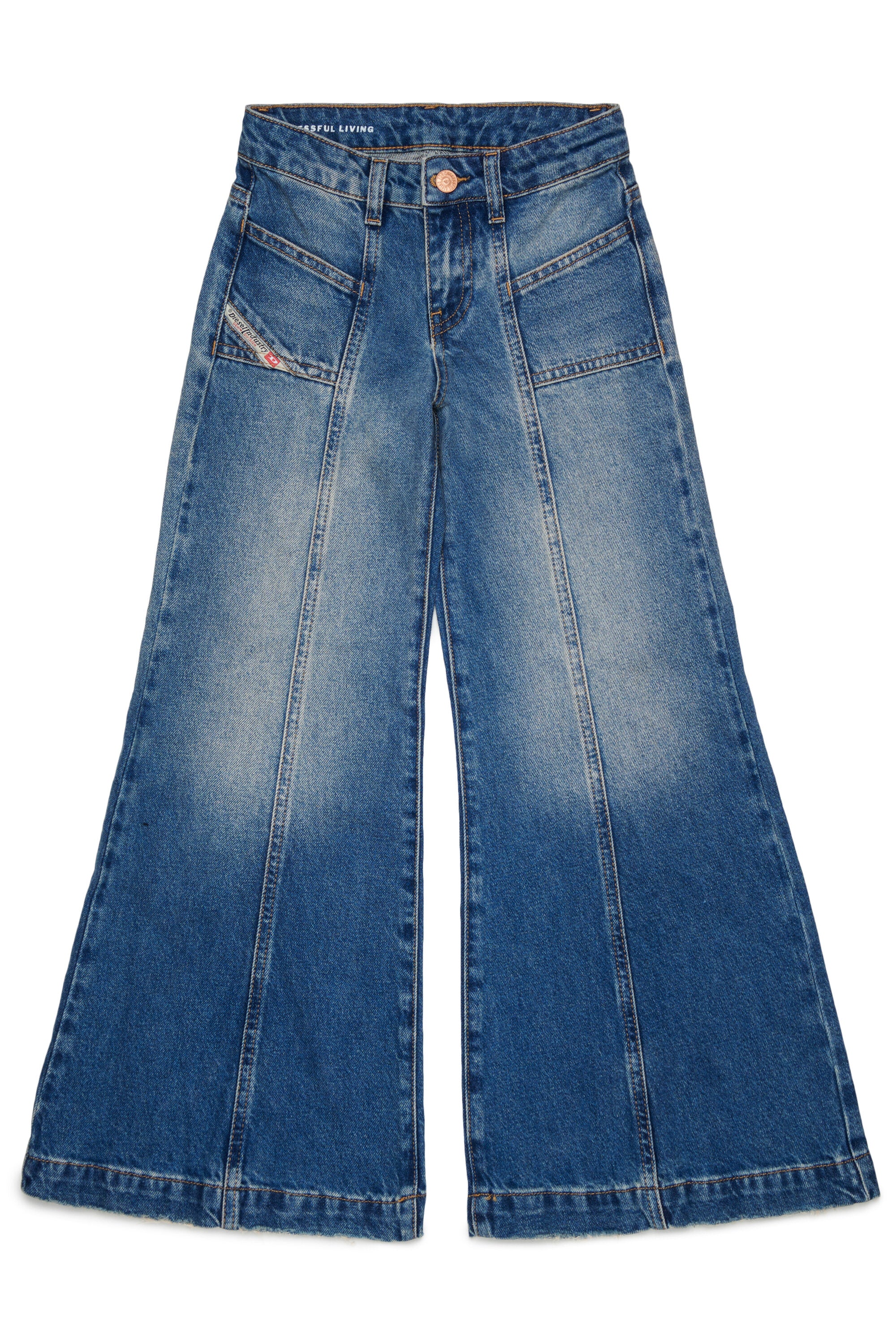 Jeans corte acampanado lavado azul medio - D-Pam