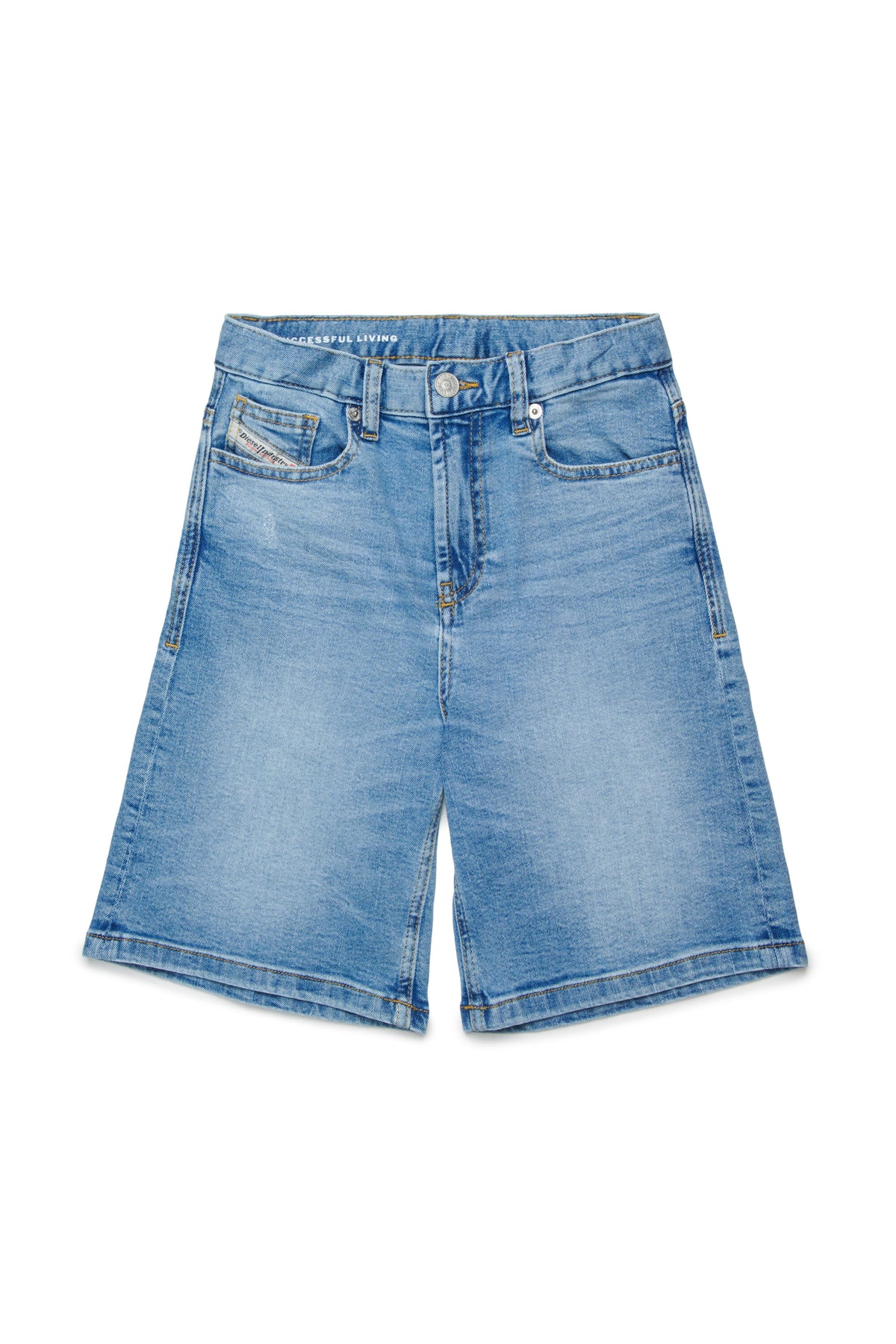 Kurz geschnittene Jeansshorts in hellem Blau mit fünf Taschen - D-Argjx