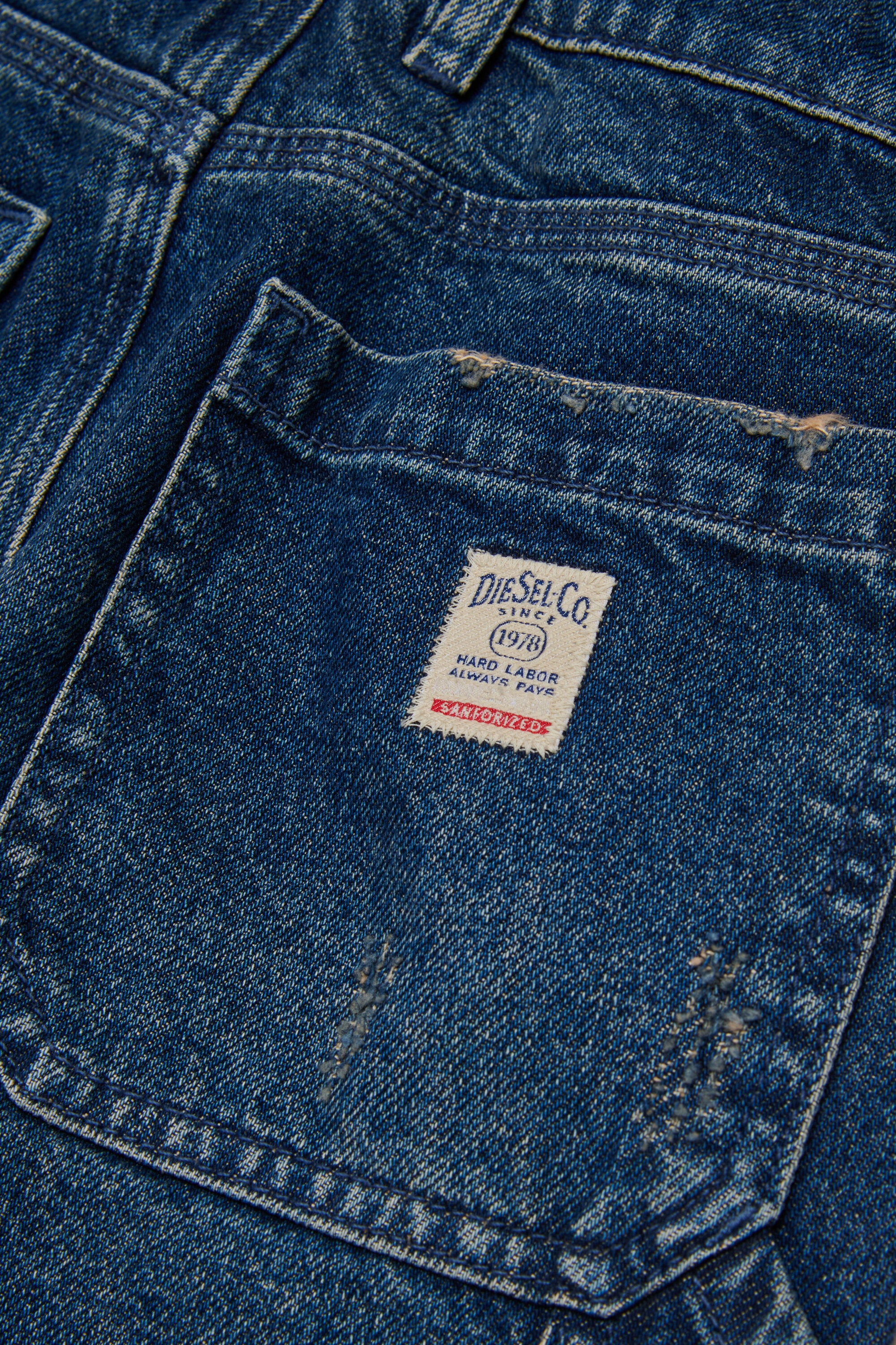 Jeans relaxed blu scuro effetto dirty - D-Argjx Work