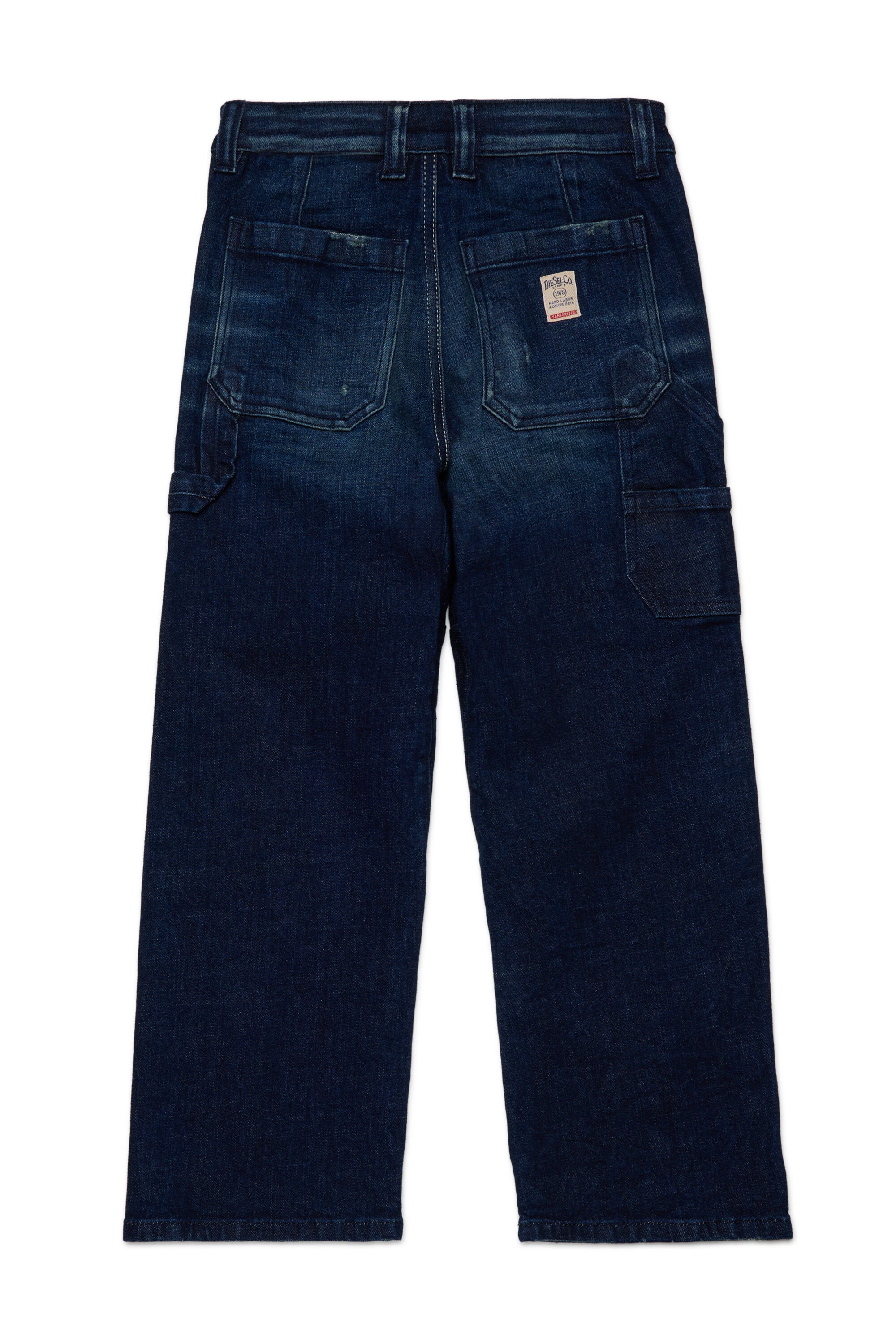 Jeans relaxed blu scuro con abrasioni - D-Bart