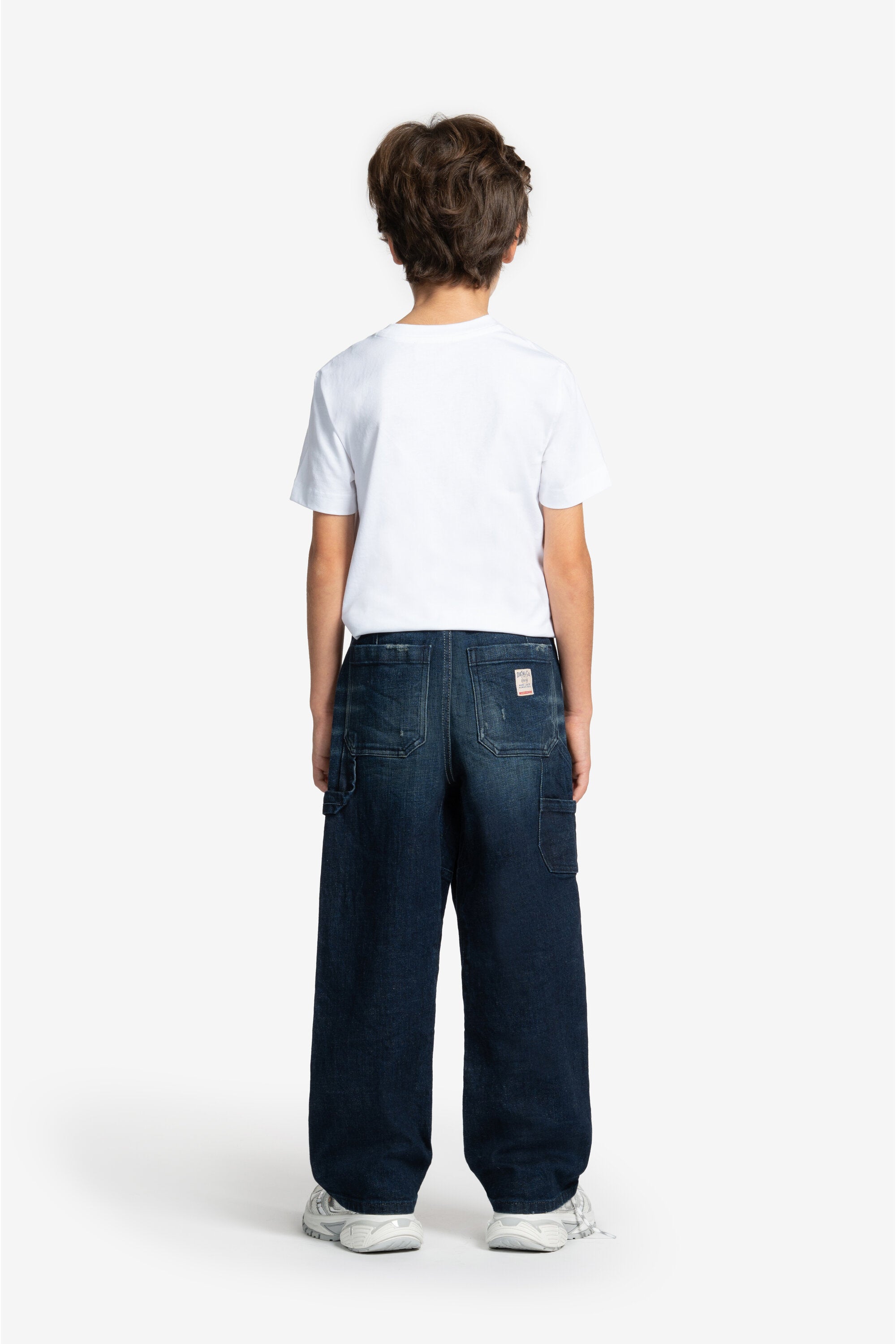 Jeans relaxed blu scuro con abrasioni - D-Bart