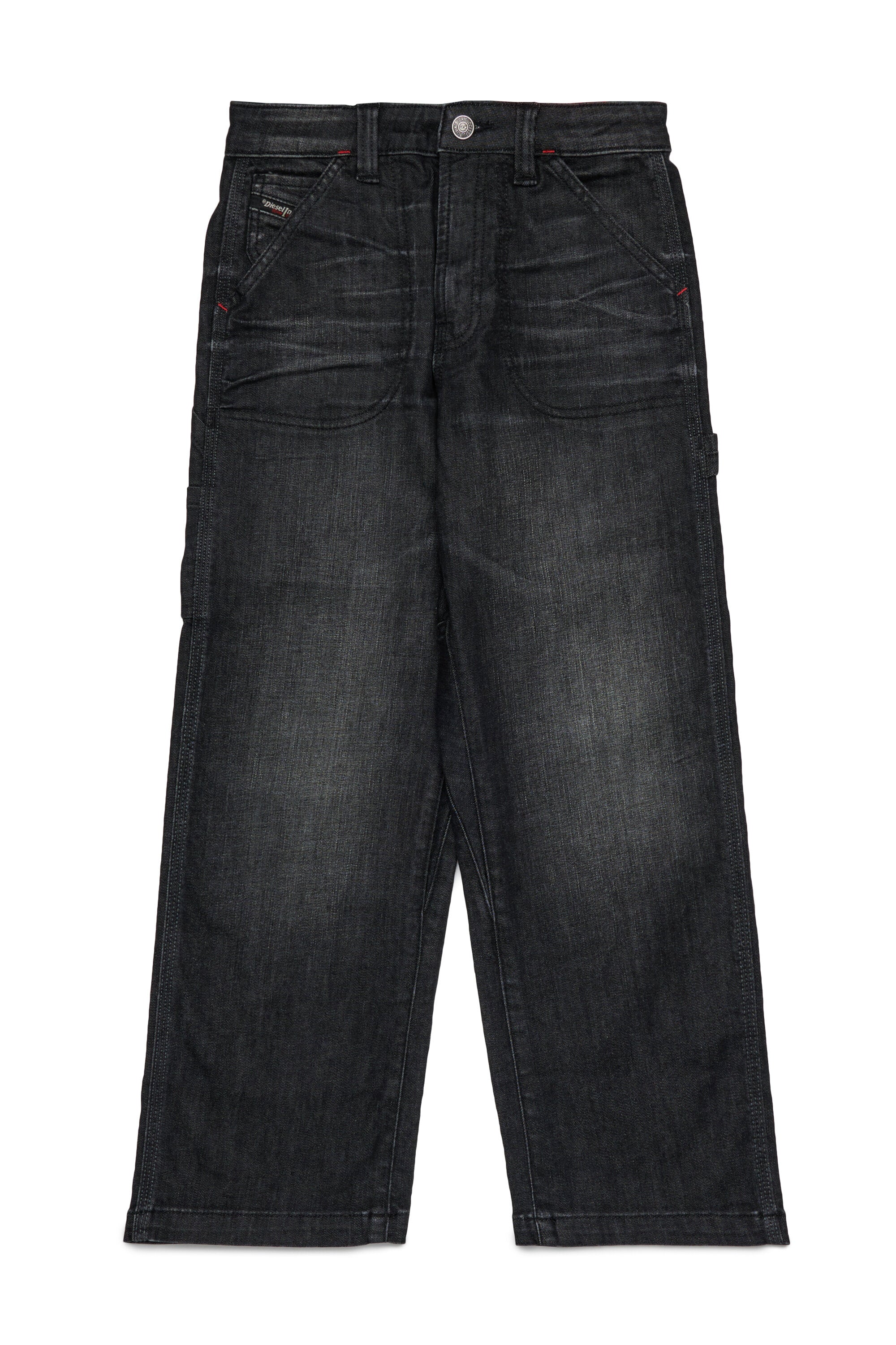 Black relaxed jeans with a worn effect - D-Bart