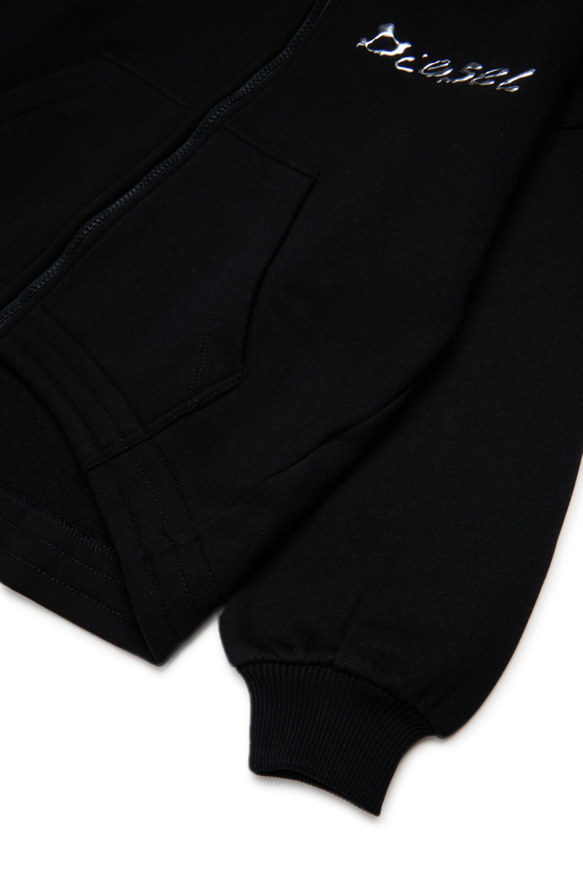 Sudadera con cremallera y estampado Diesel efecto agua