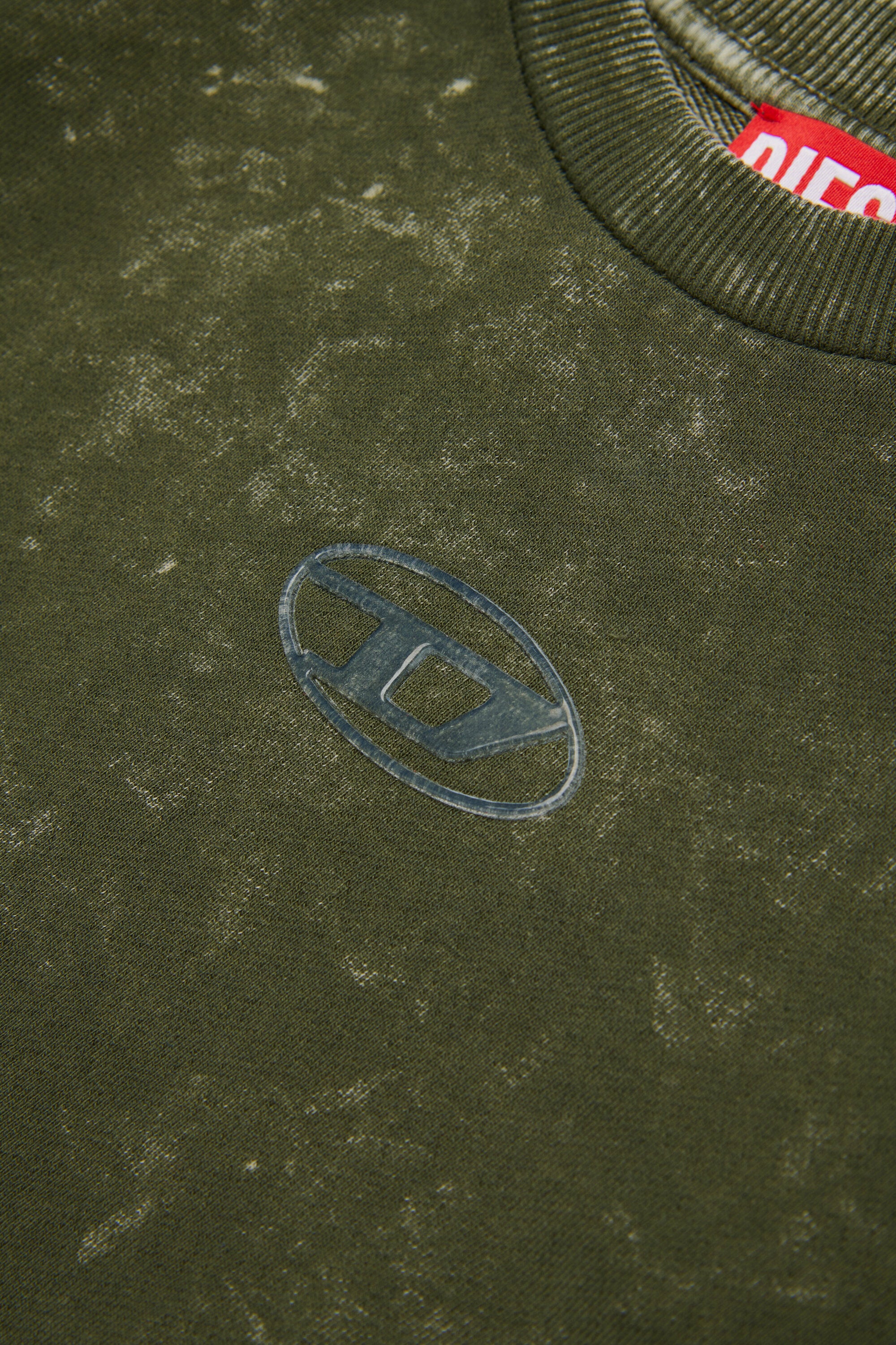 Marbled-effect crew-neck sweatshirt