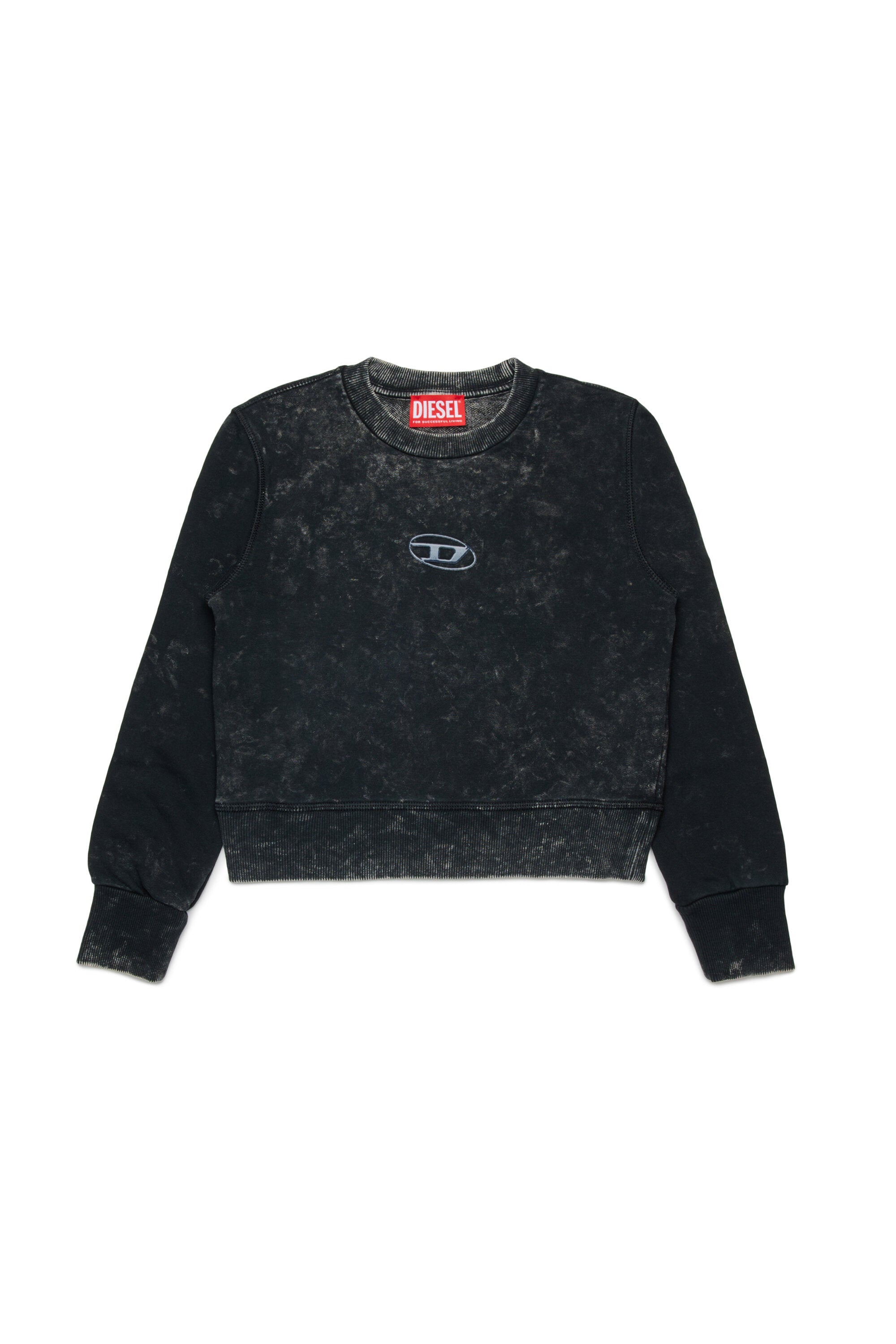 Marbled-effect crew-neck sweatshirt
