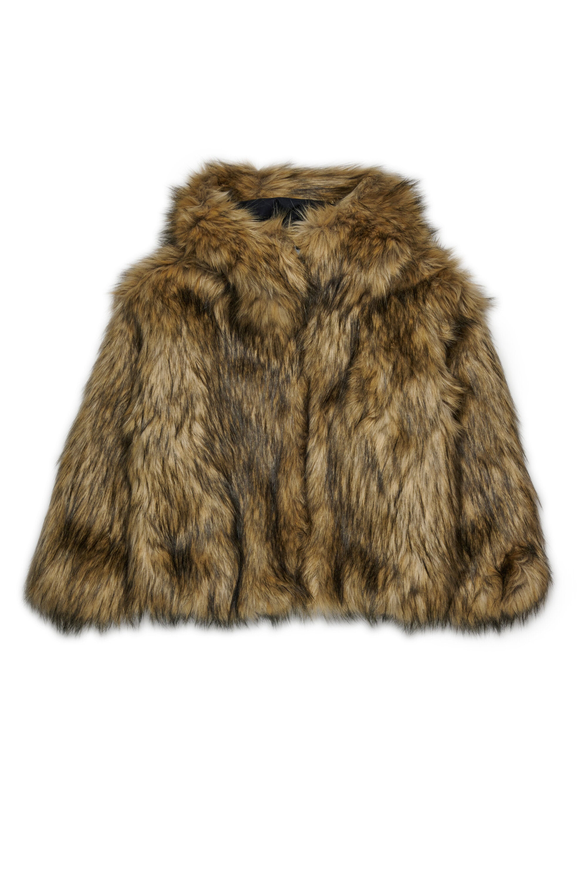 Faux fur with maxi logo