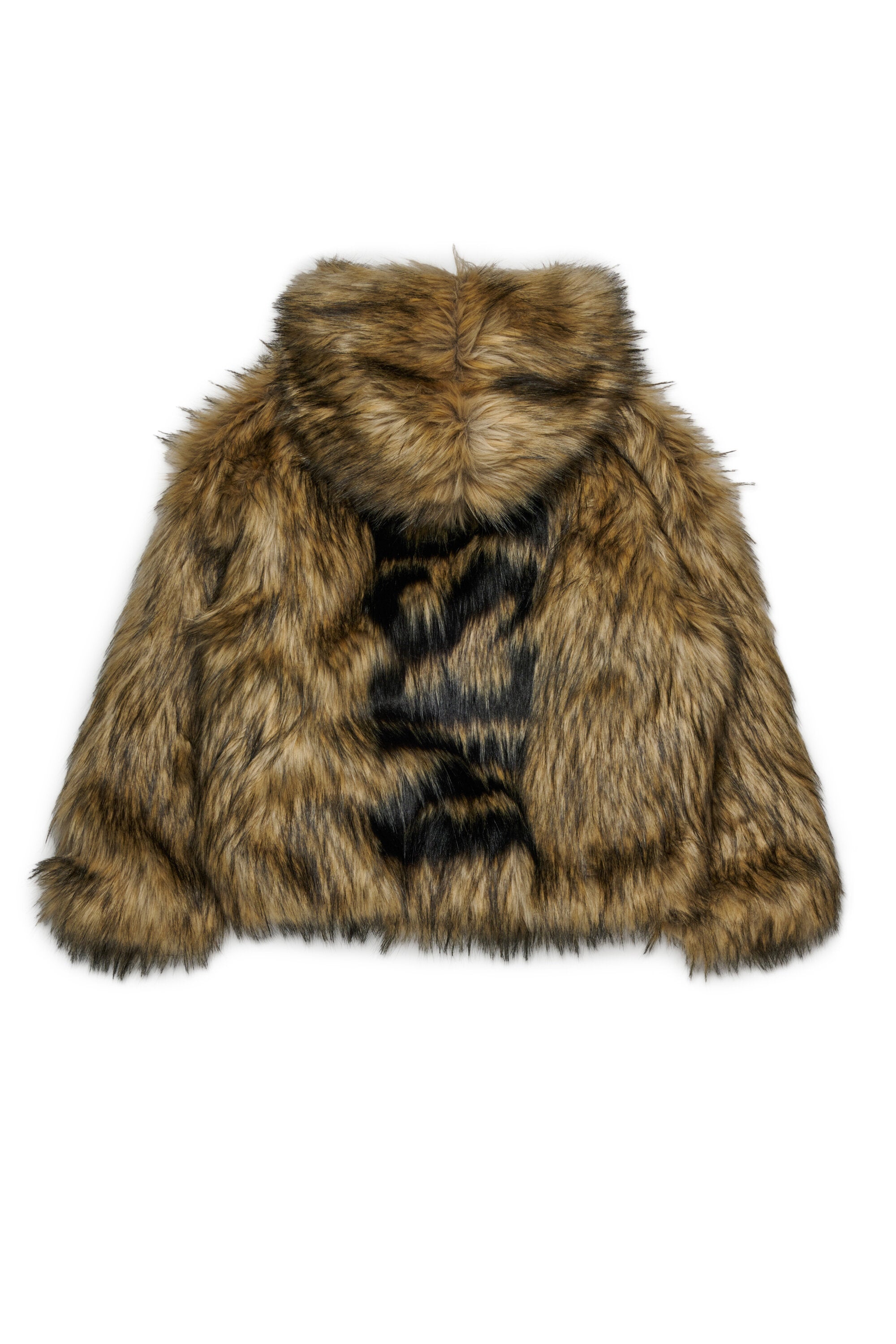 Faux fur with maxi logo