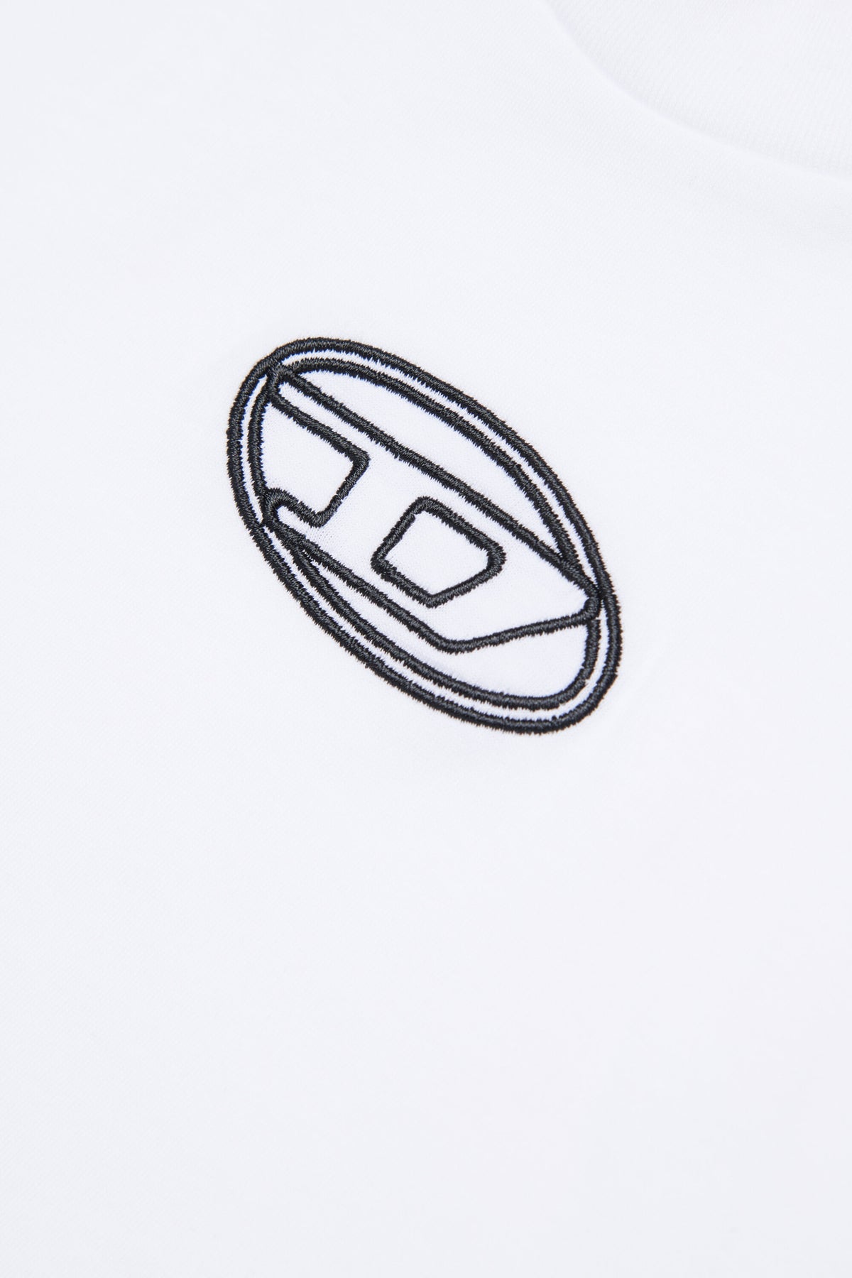 T-shirt boxy in jersey con logo Oval D