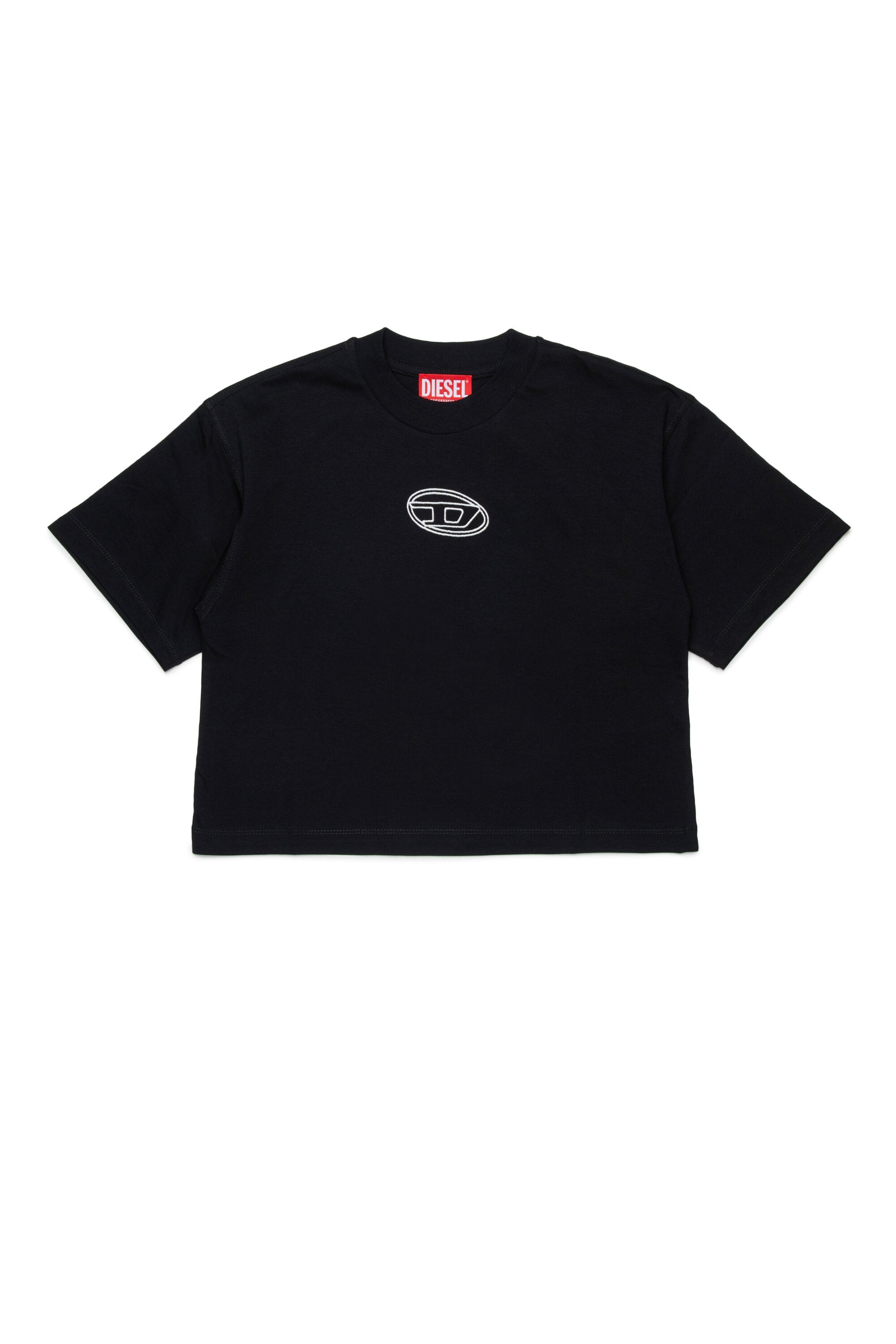 Boxy-Jersey-T-Shirt mit Oval D-Logo