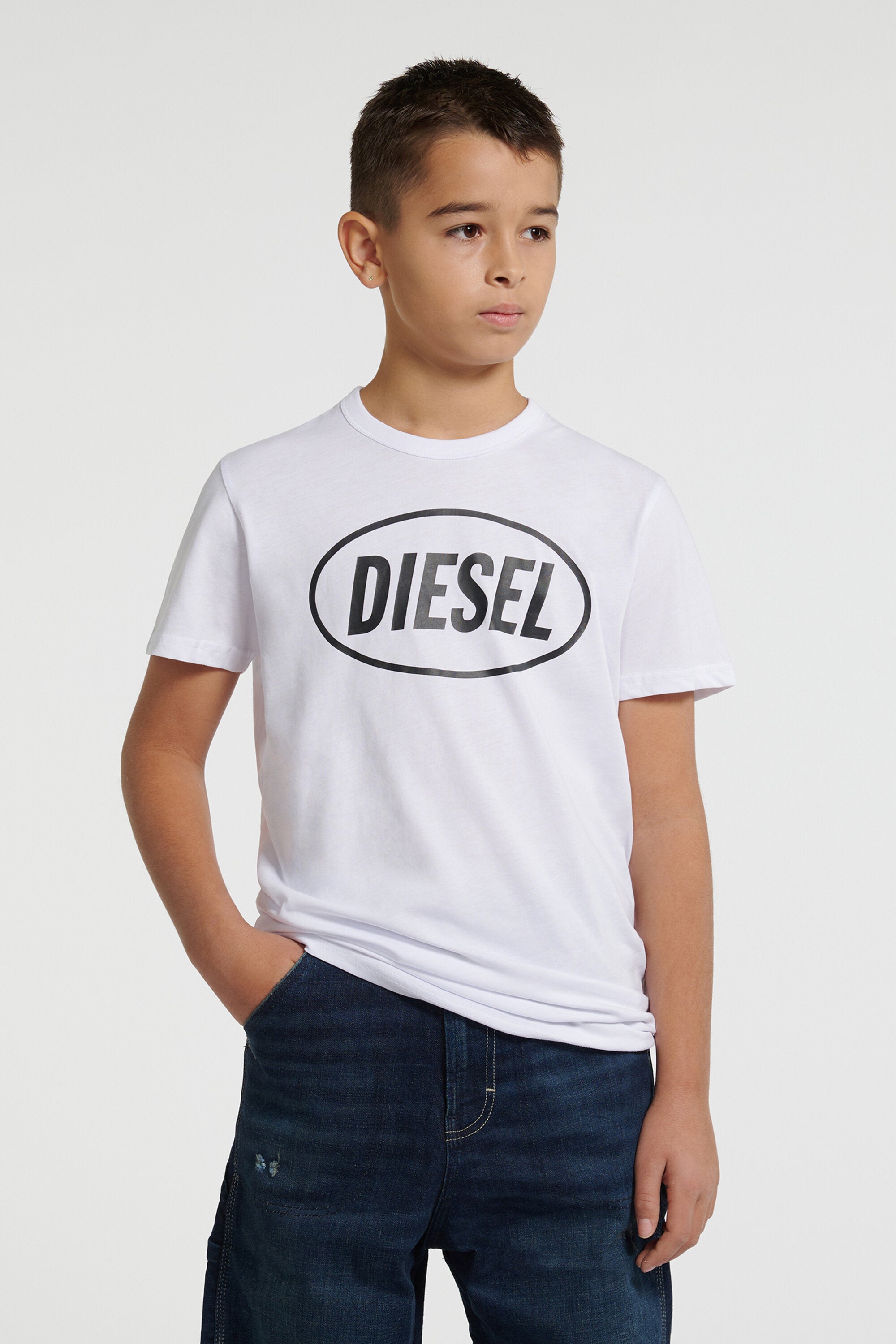 T-shirt en jersey de coton portant le logo ovale de DIESEL