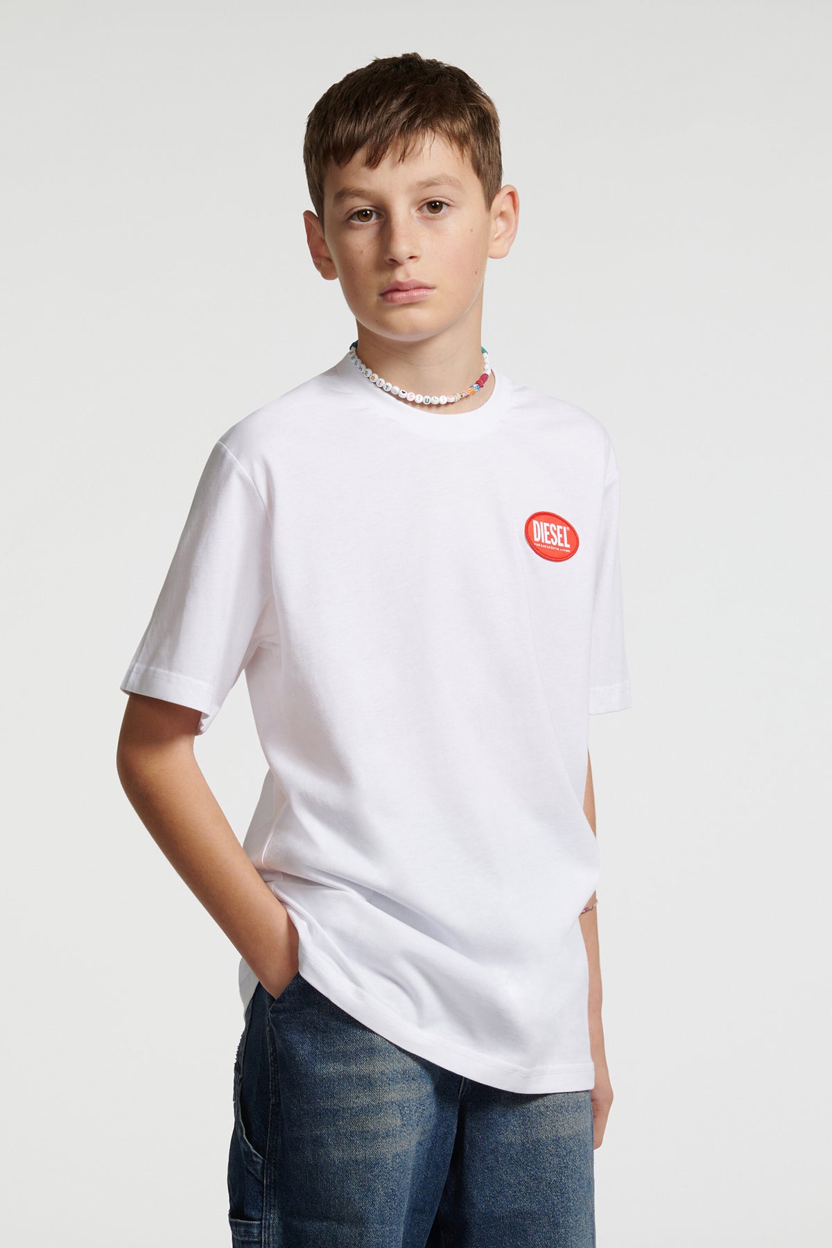 T-shirt in jersey con Diesel Oval Label