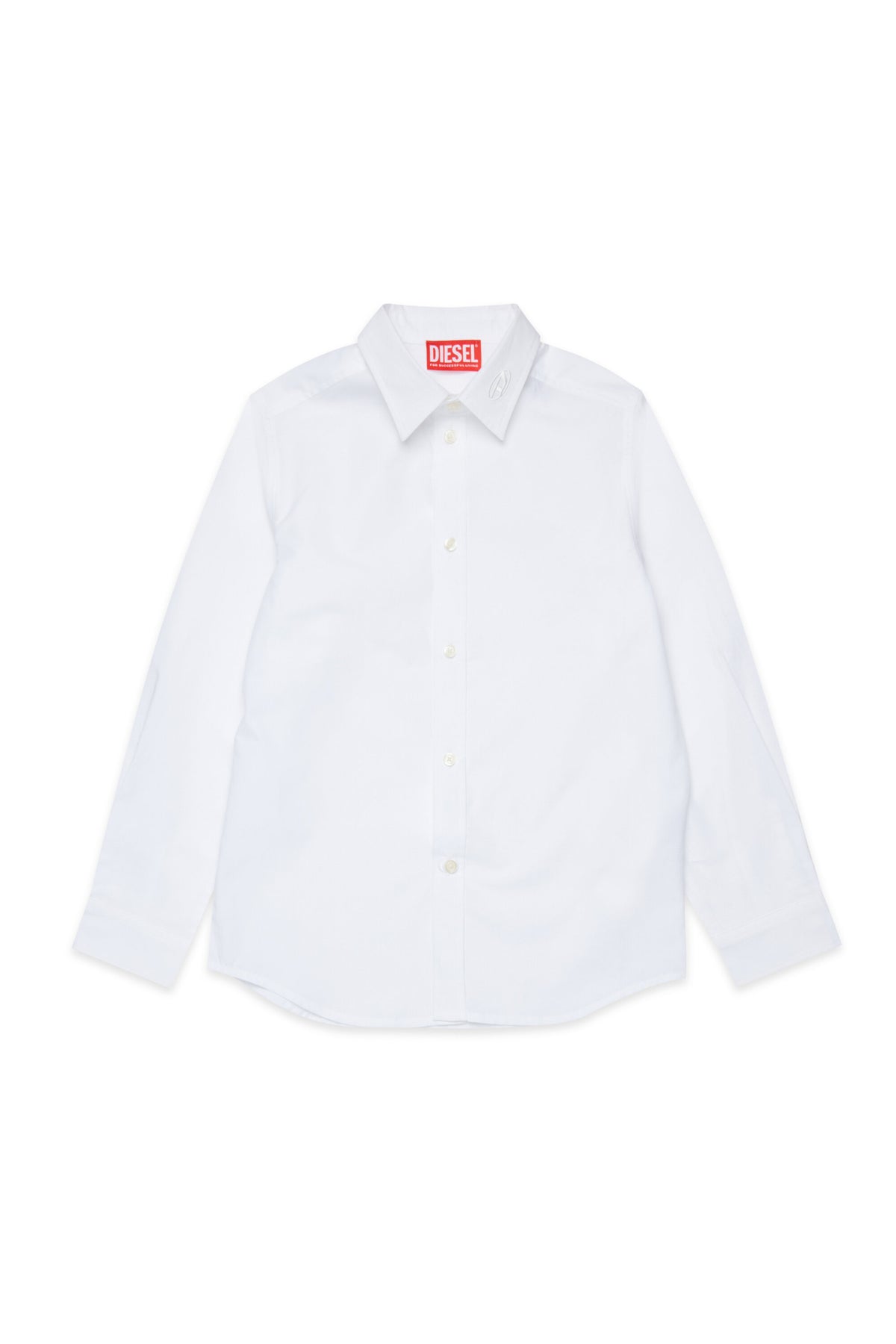 Camisa clásica de popelín con logotipo en el cuello