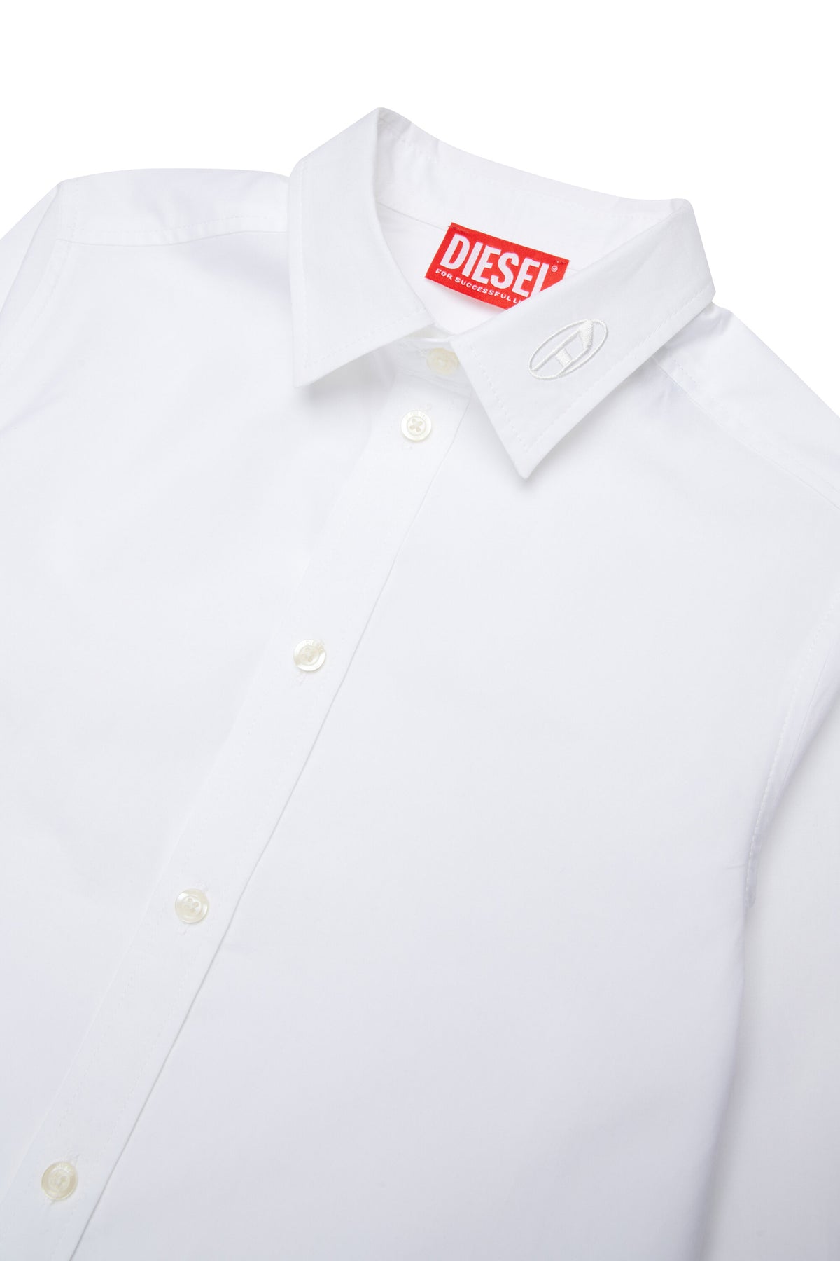 Camisa clásica de popelín con logotipo en el cuello
