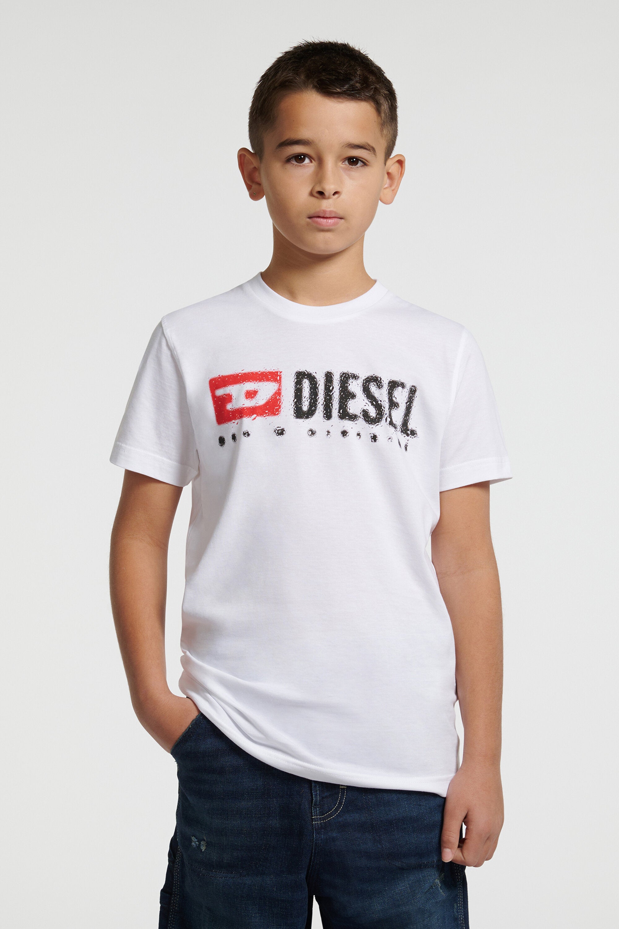 T-shirt in jersey con logo Diesel Denim Division