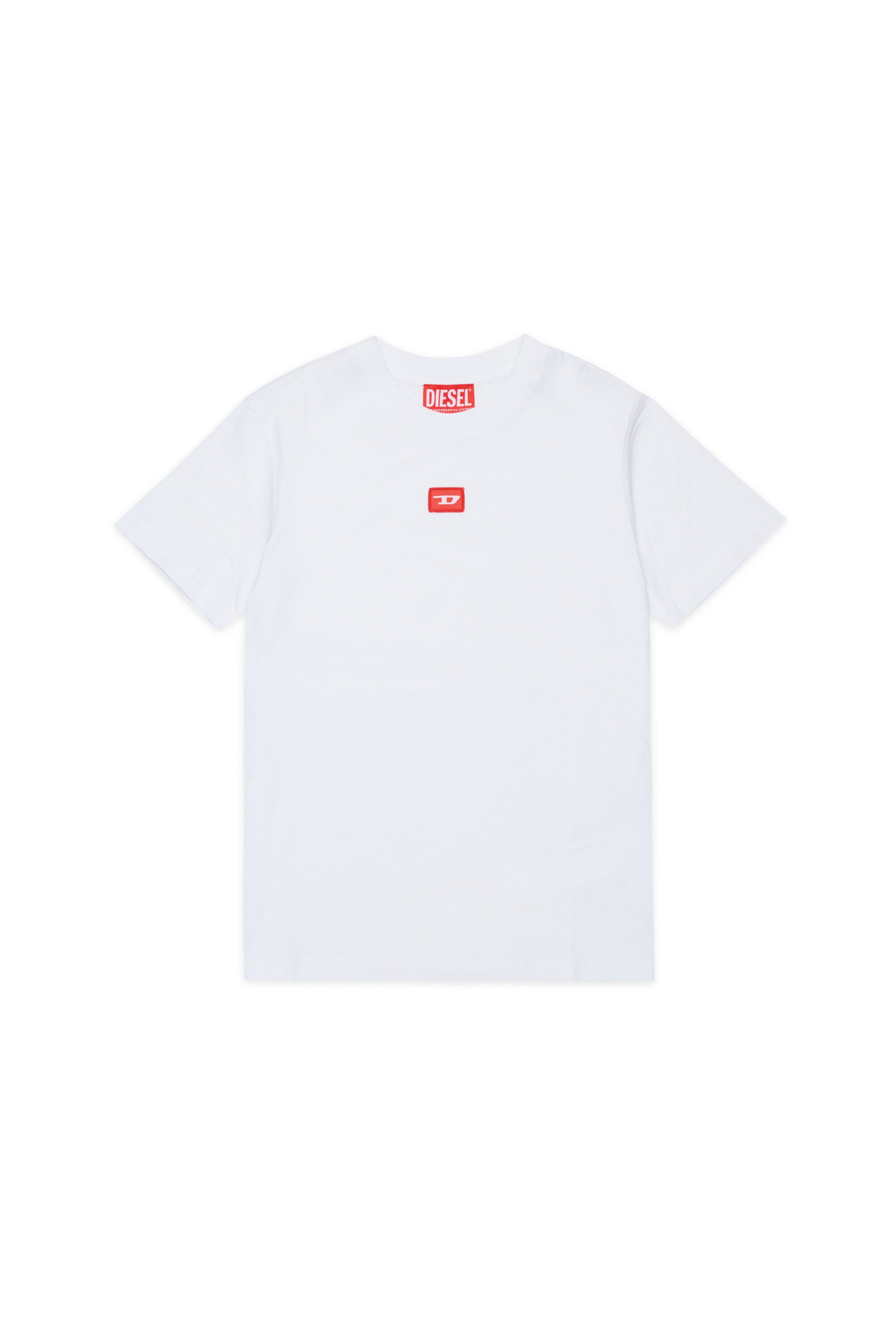 Jersey-T-Shirt mit rotem "D"-Aufnäher