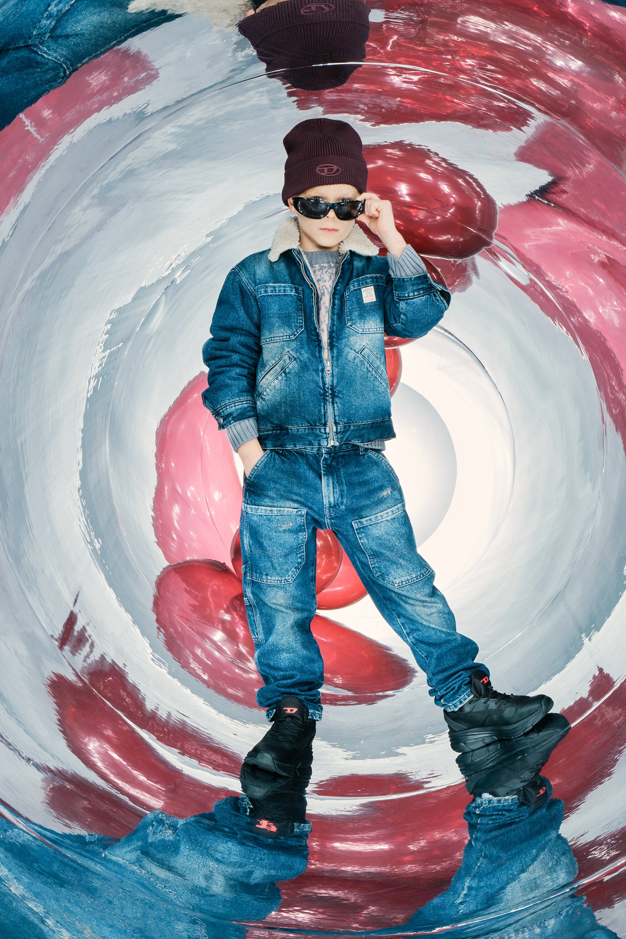 DIESEL boy's denim and teddy trucker jacket | BRAVE KID