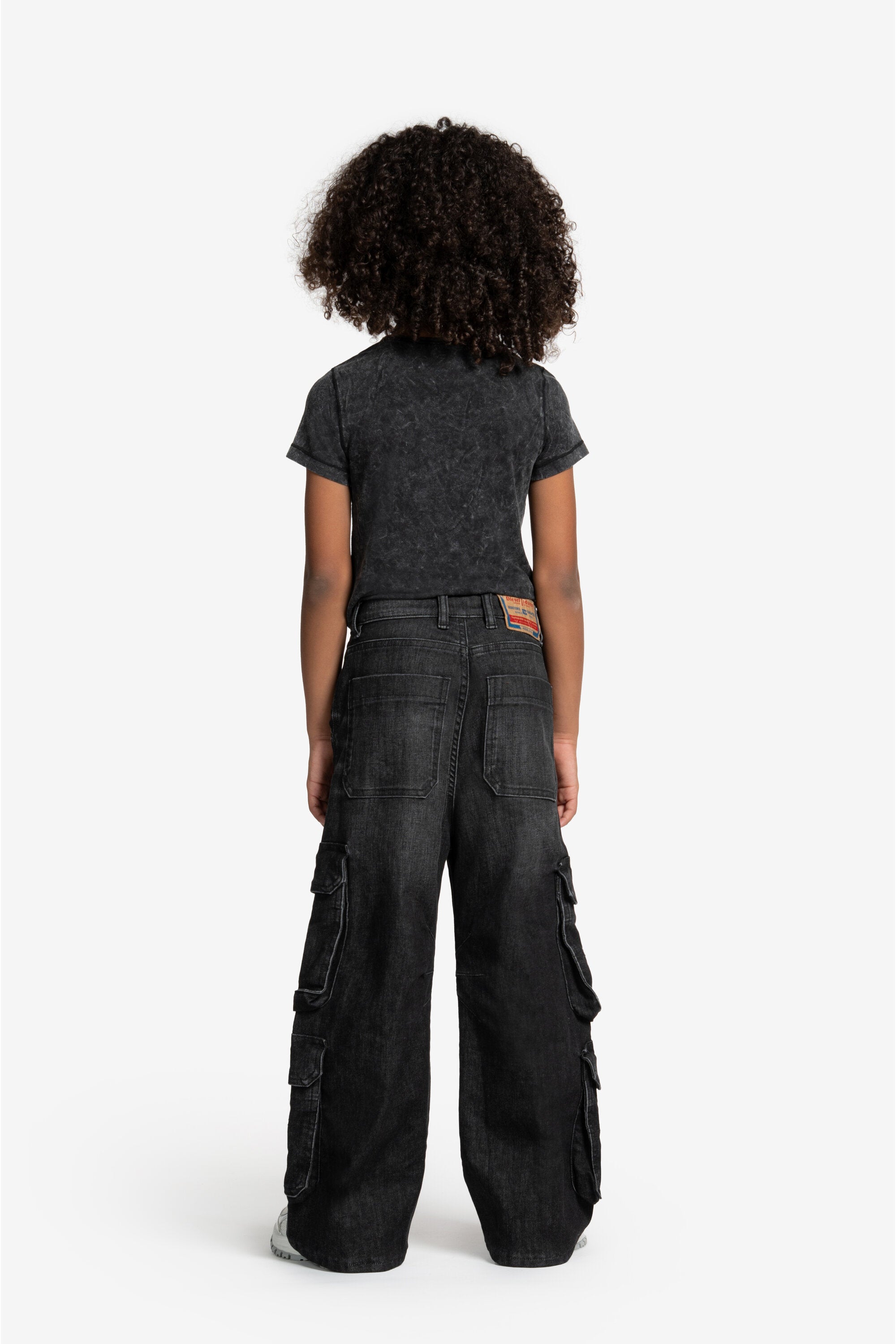 Jeans relaxed nero effetto vissuto - D-Argjx Cargo