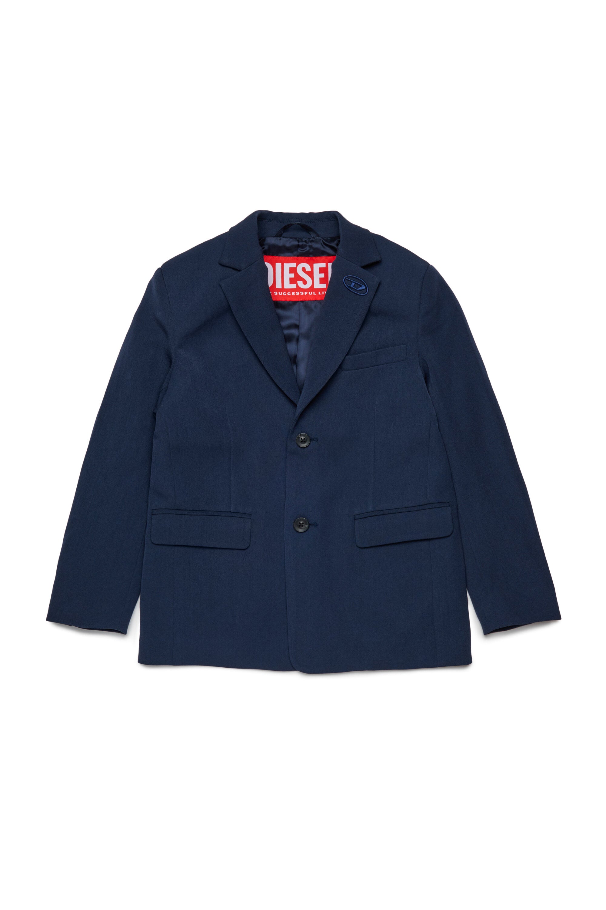 Giacca blazer formale in fresco di lana con logo