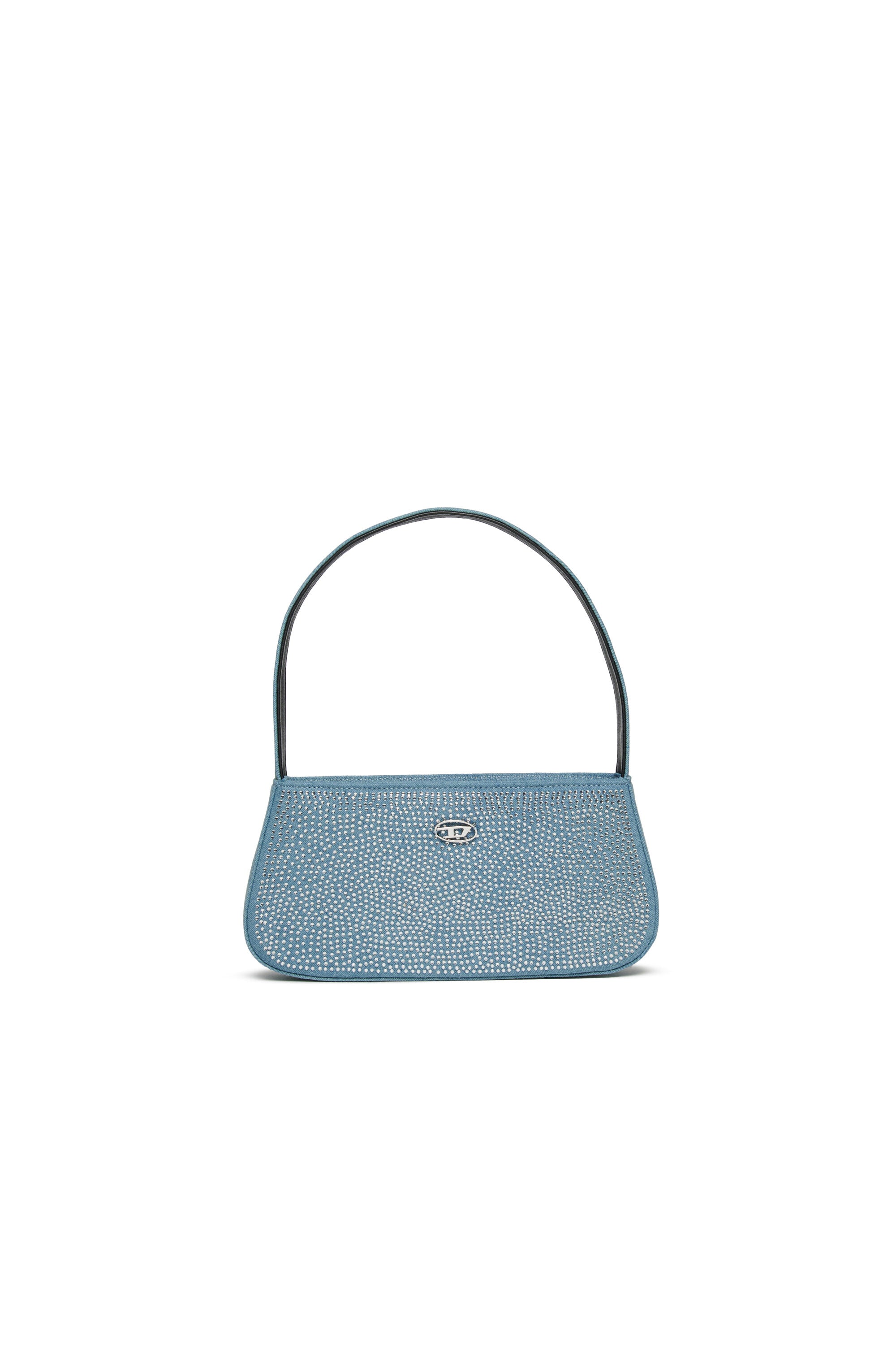 Borsa WJULIE in denim con rhinestones