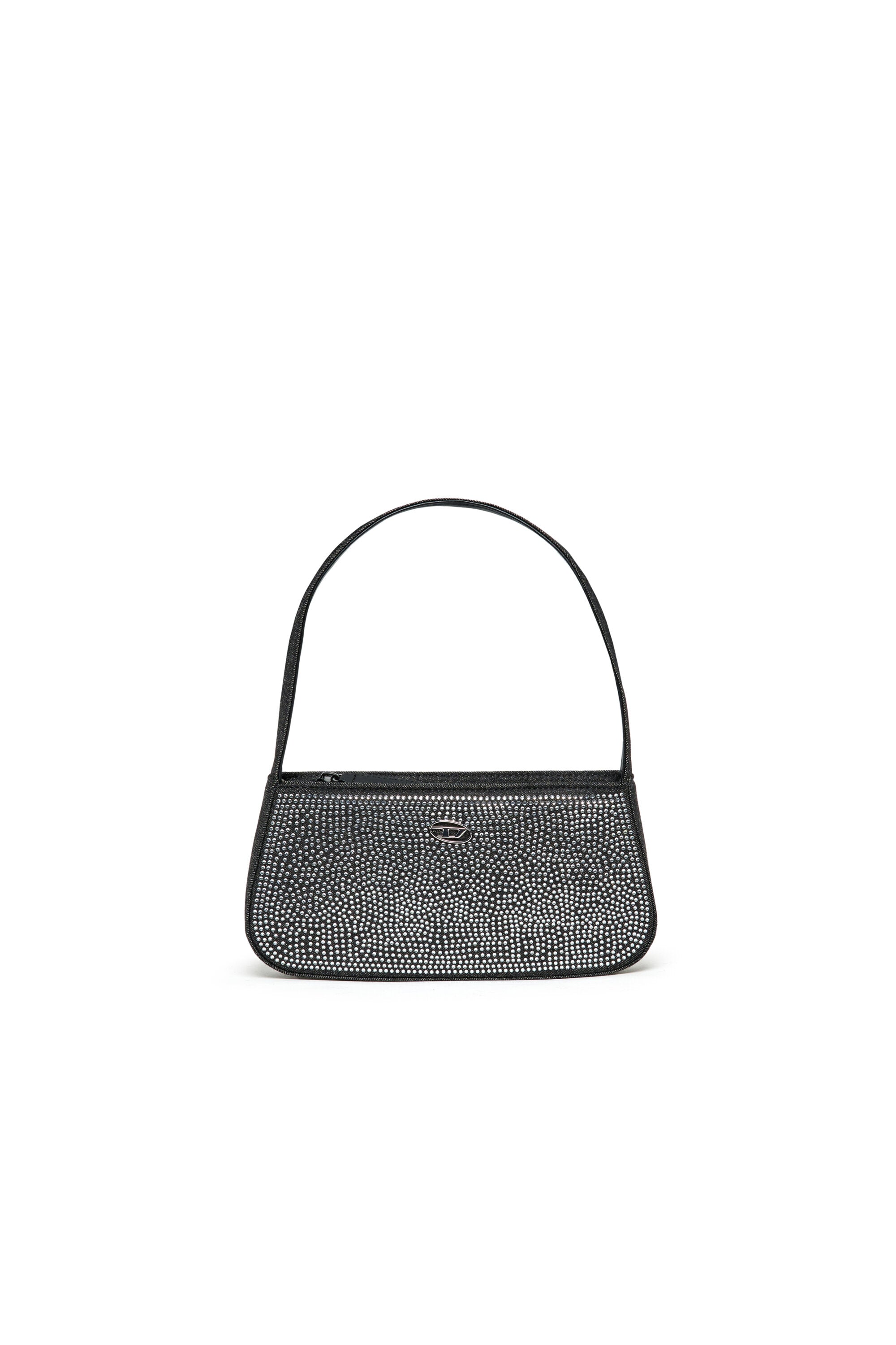 Borsa WJULIE in denim con rhinestones