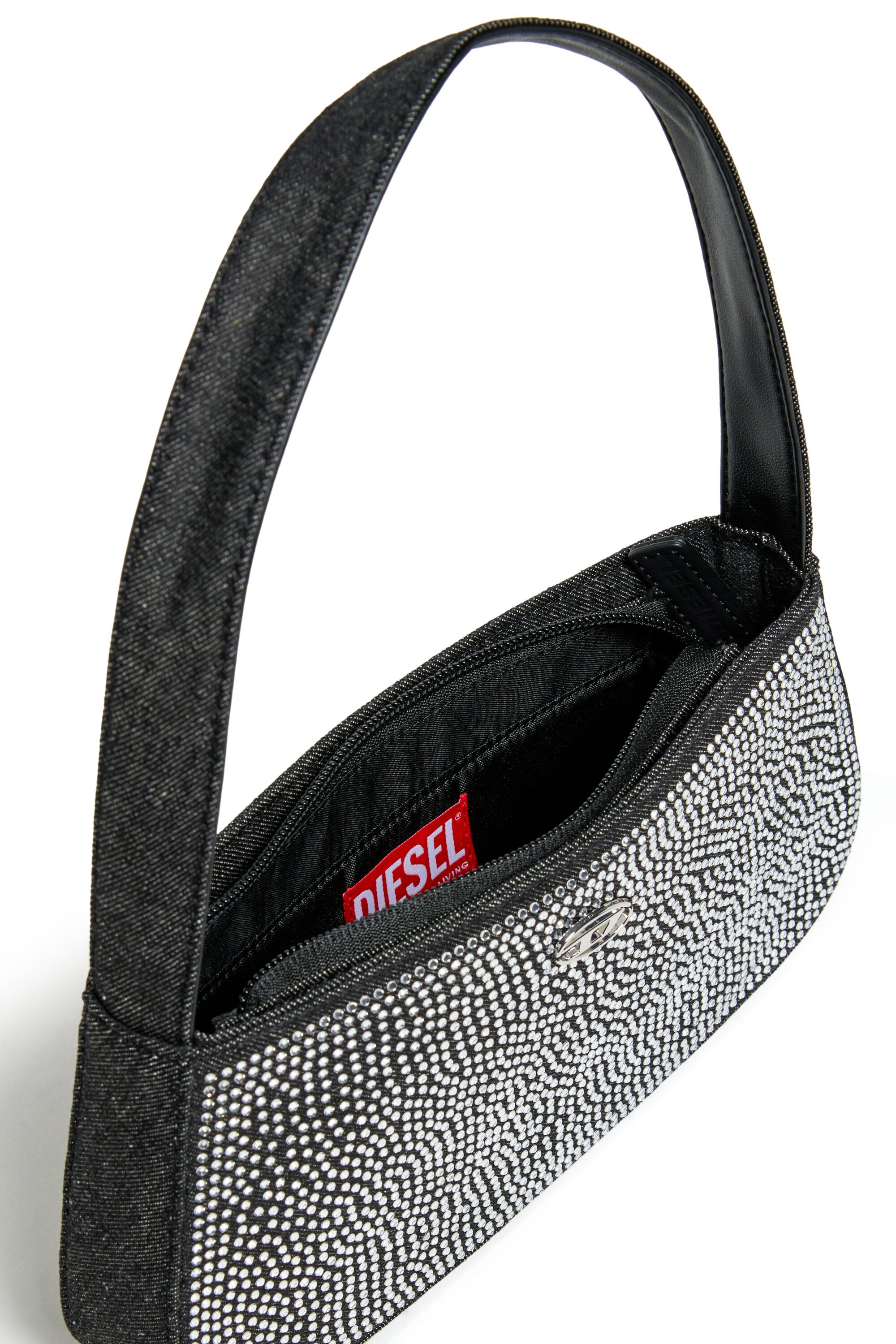 Borsa WJULIE in denim con rhinestones