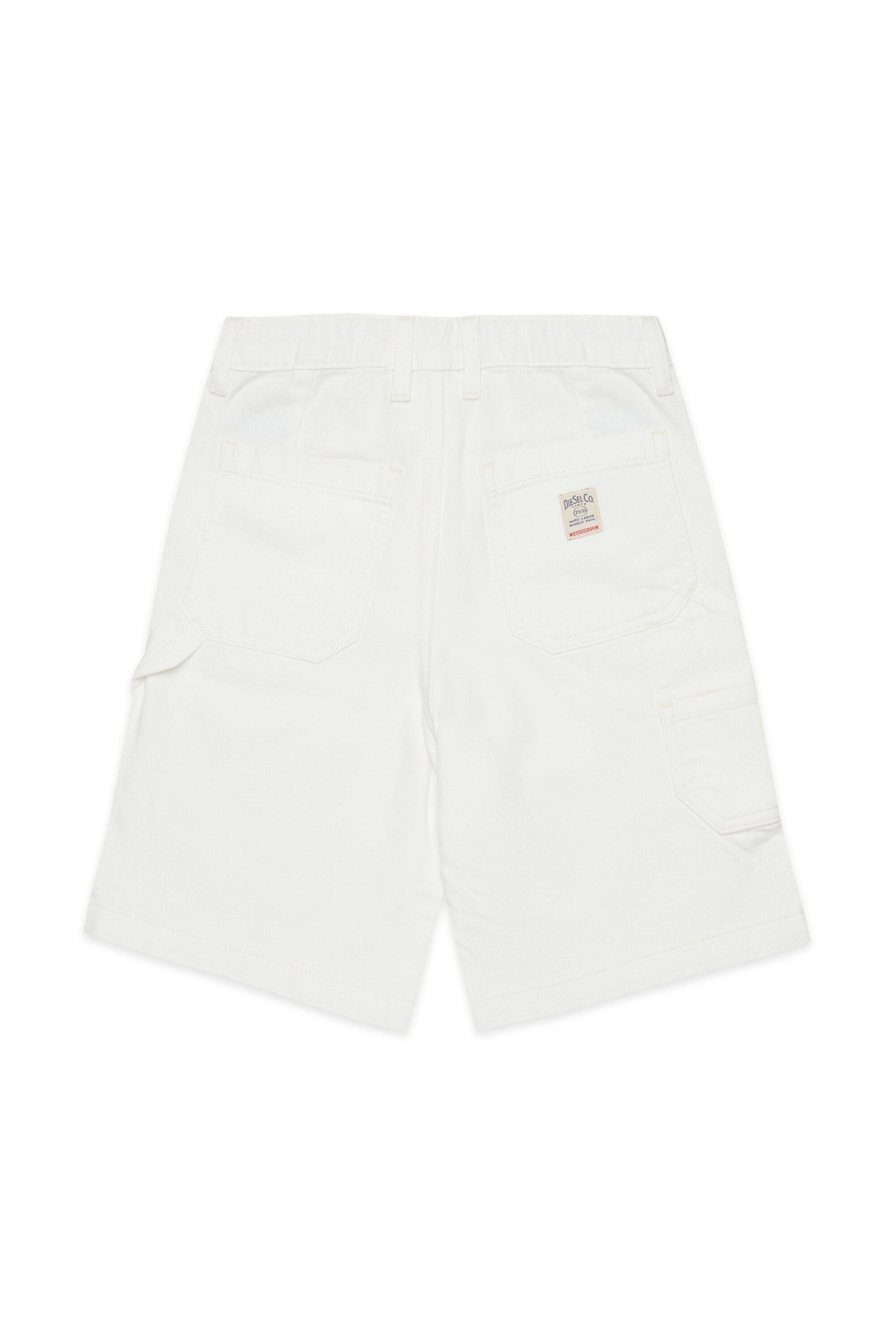 Shorts in denim bianco con logo - D-Bart