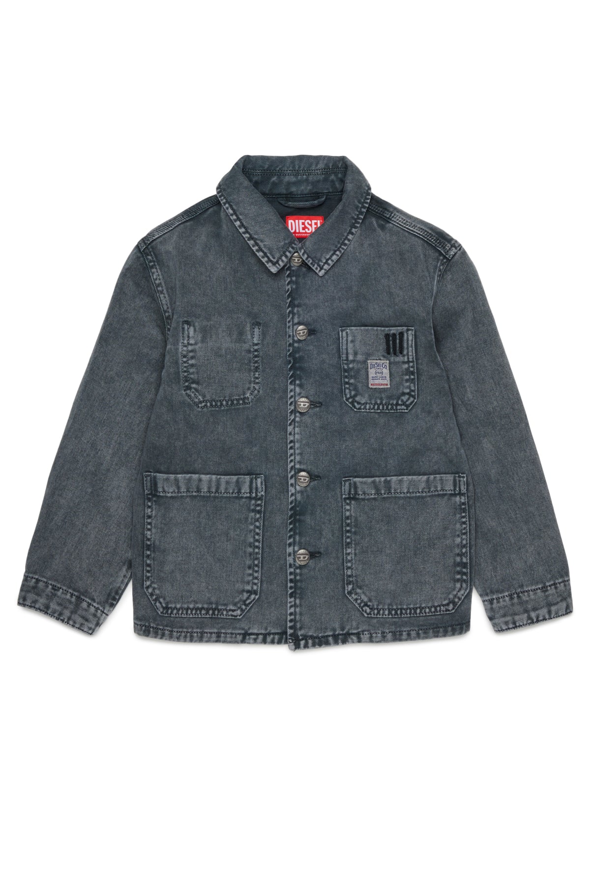 Denimjacke mit aufgedrucktem Logo