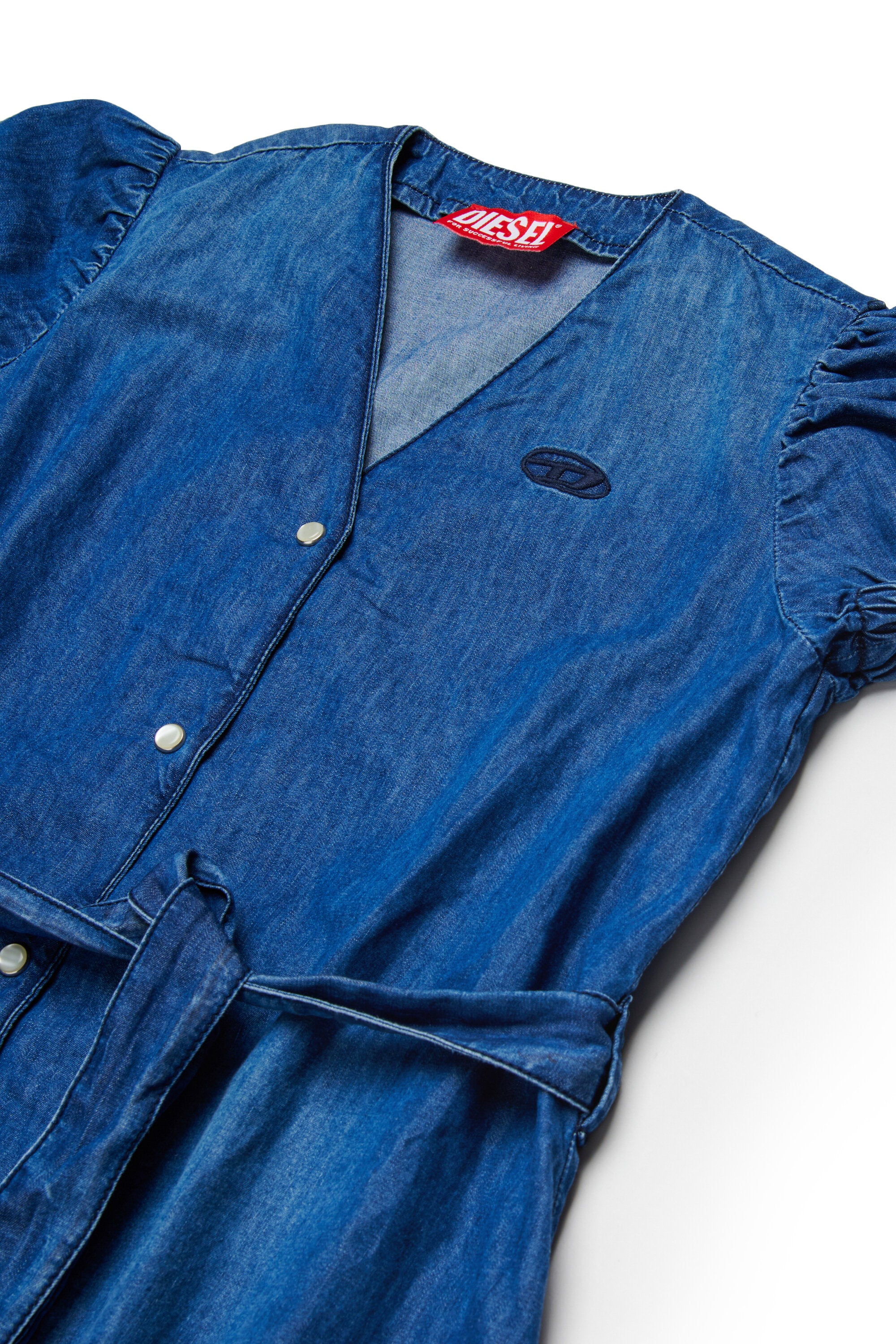 Denim dress with logo