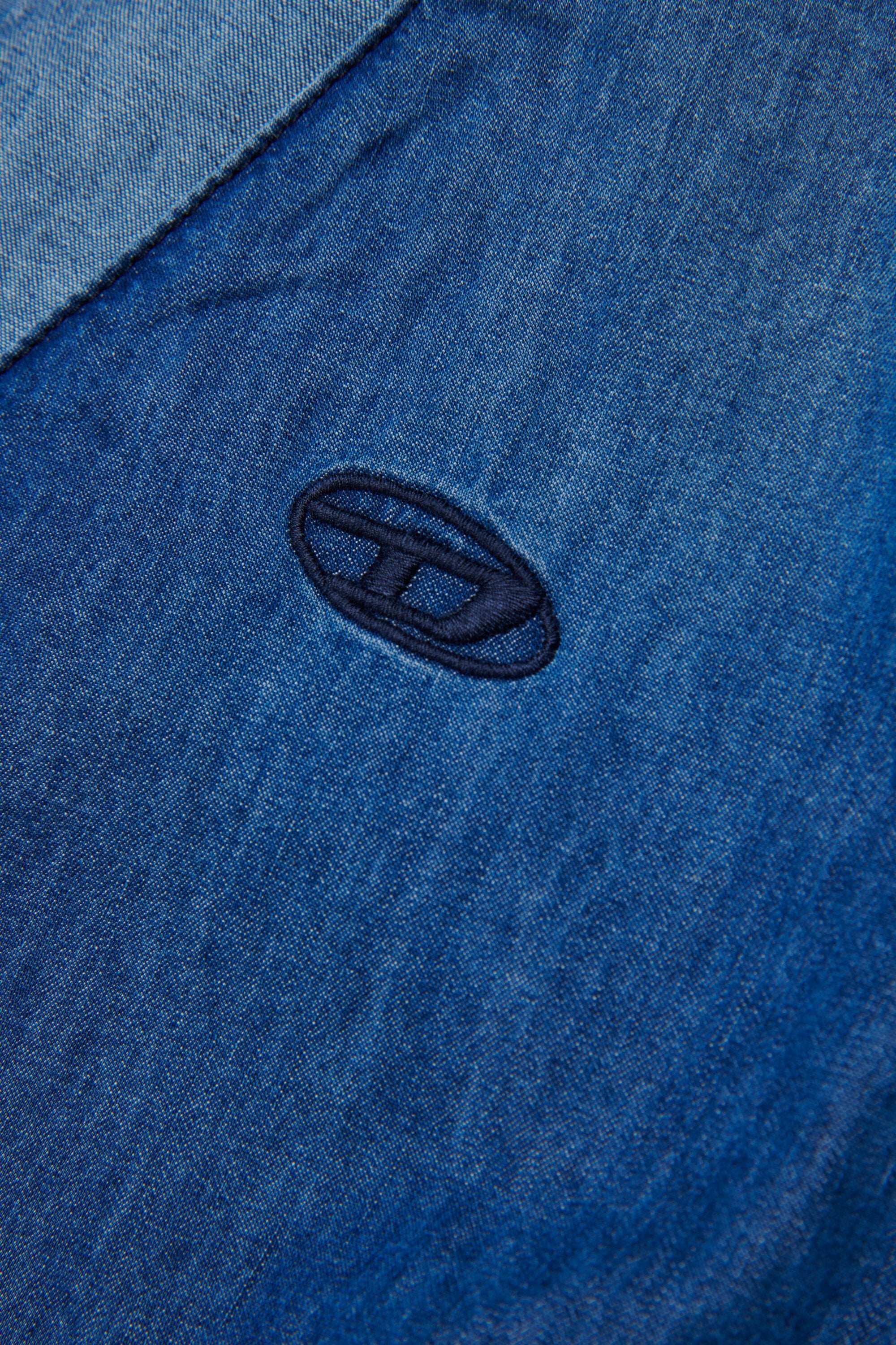 Denim dress with logo