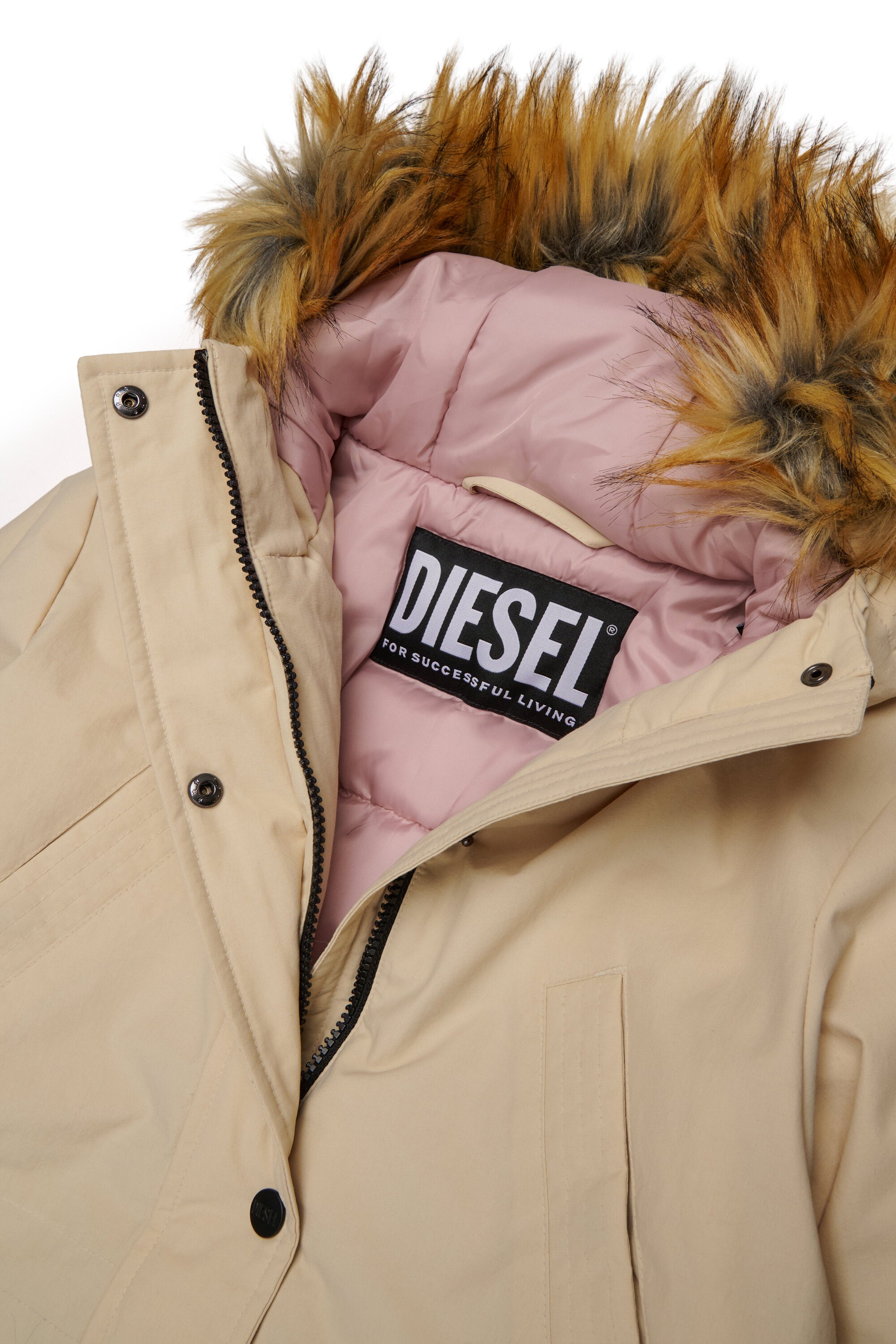 Steppjacke mit Kunstpelzkapuze und Taschen