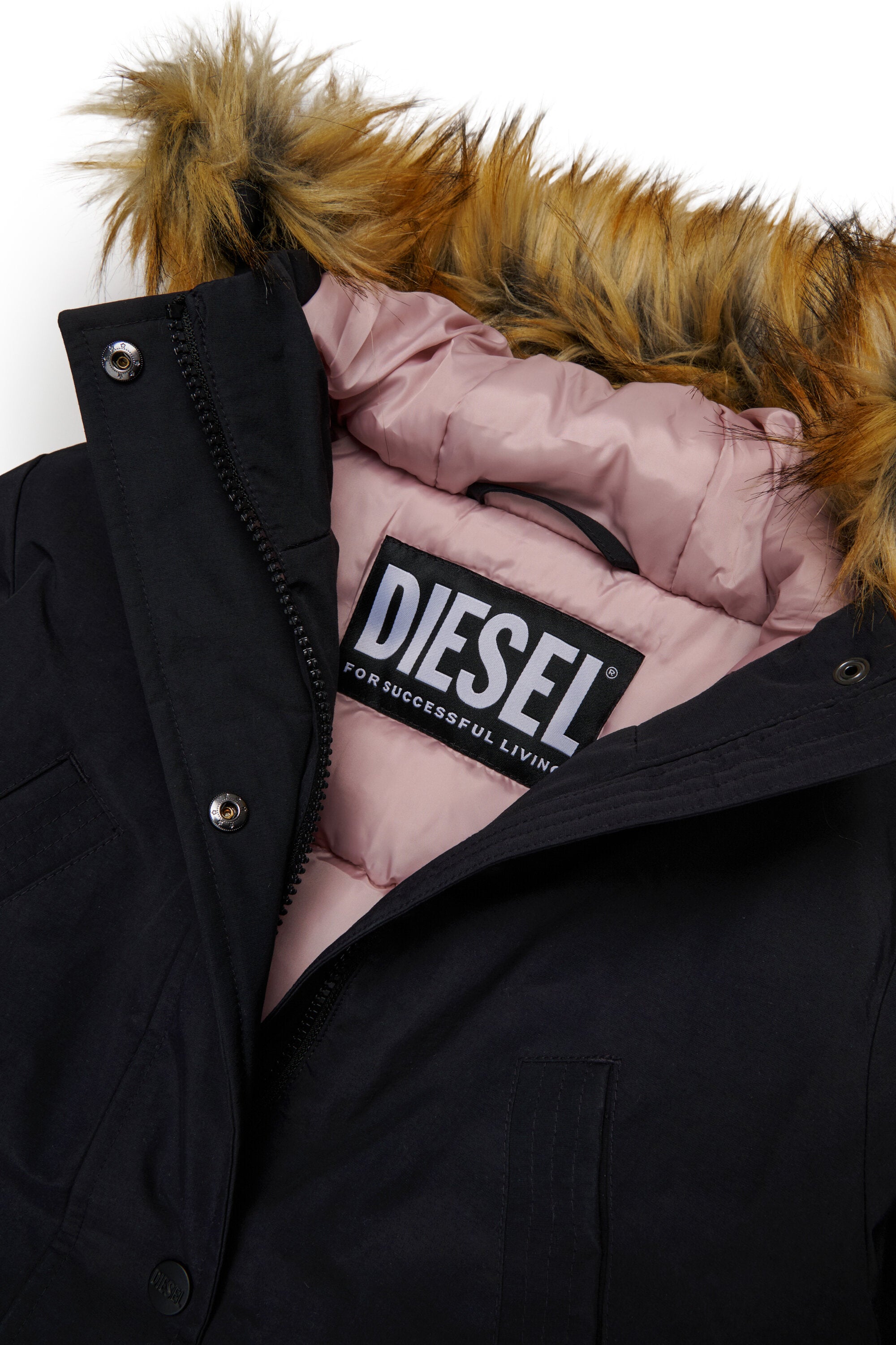 Steppjacke mit Kunstpelzkapuze und Taschen