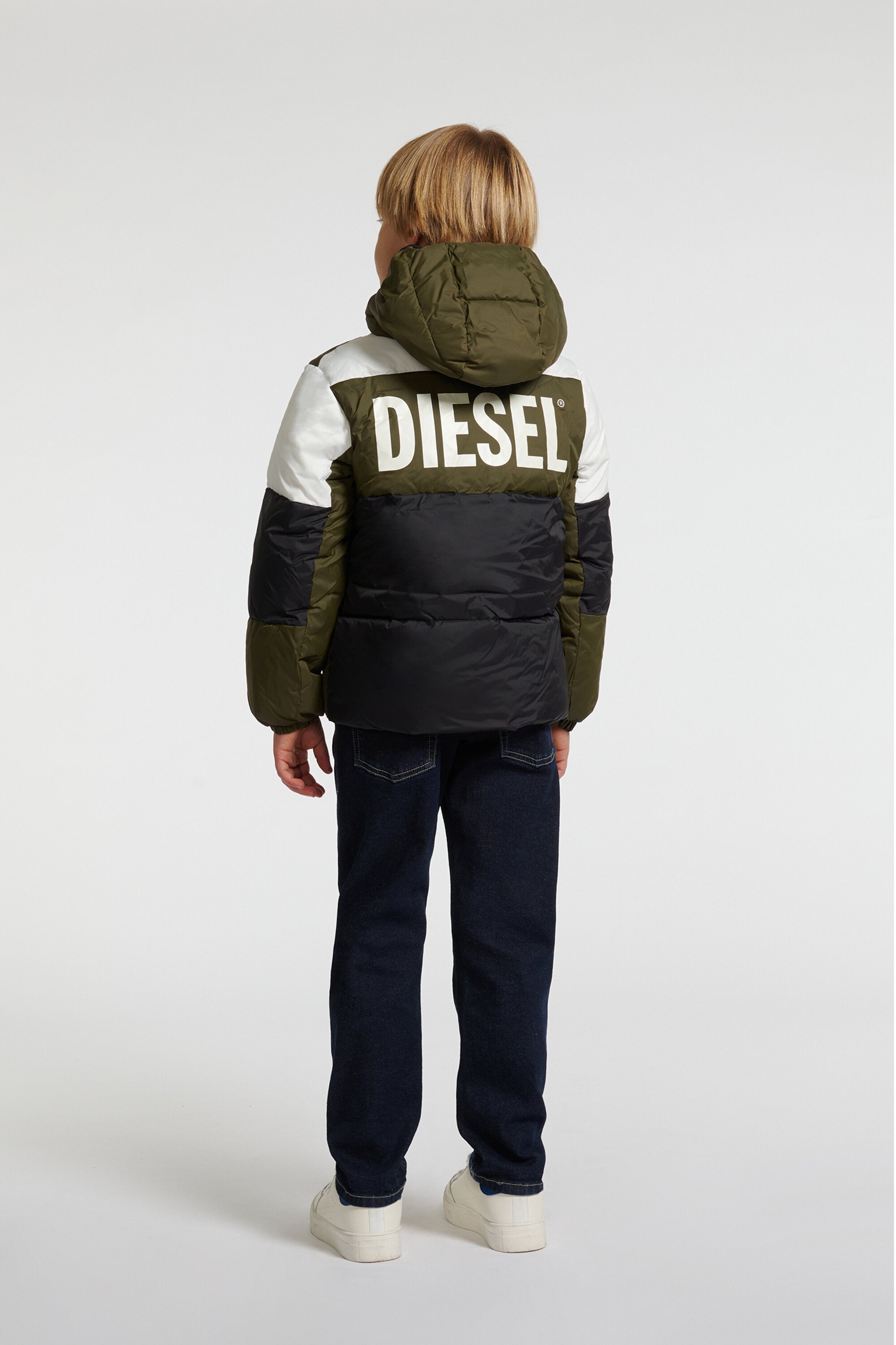 Giacca imbottita colorblock con logo