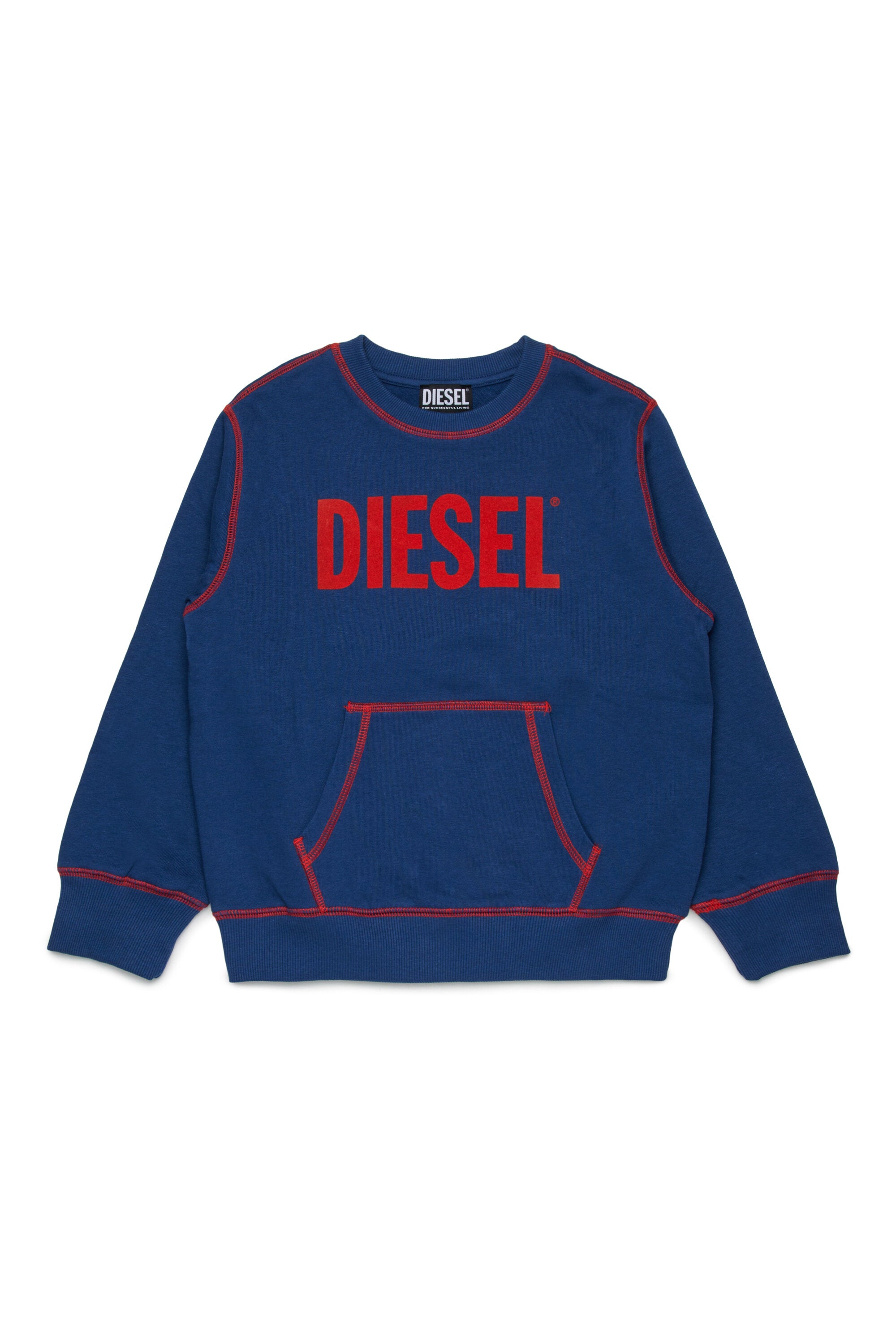 Felpa con logo Diesel e tasca marsupio